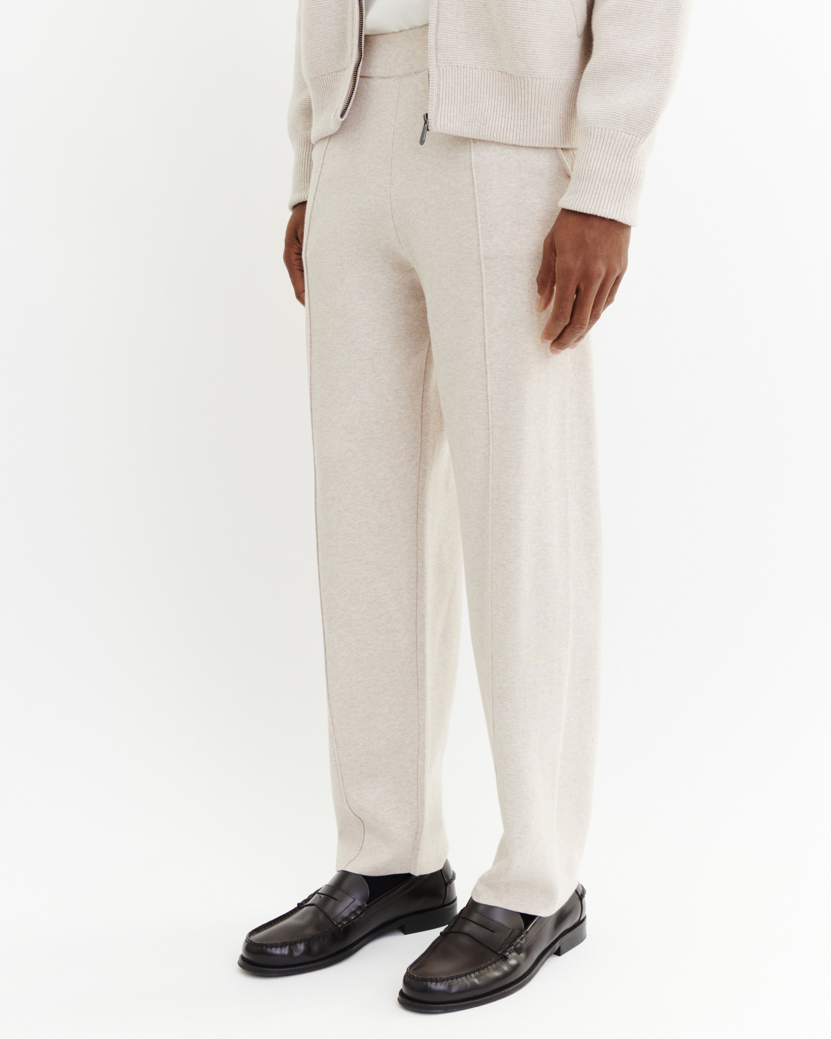 Pantalon milano-TOURTERELLE-85% pima coton 15% cachemire
