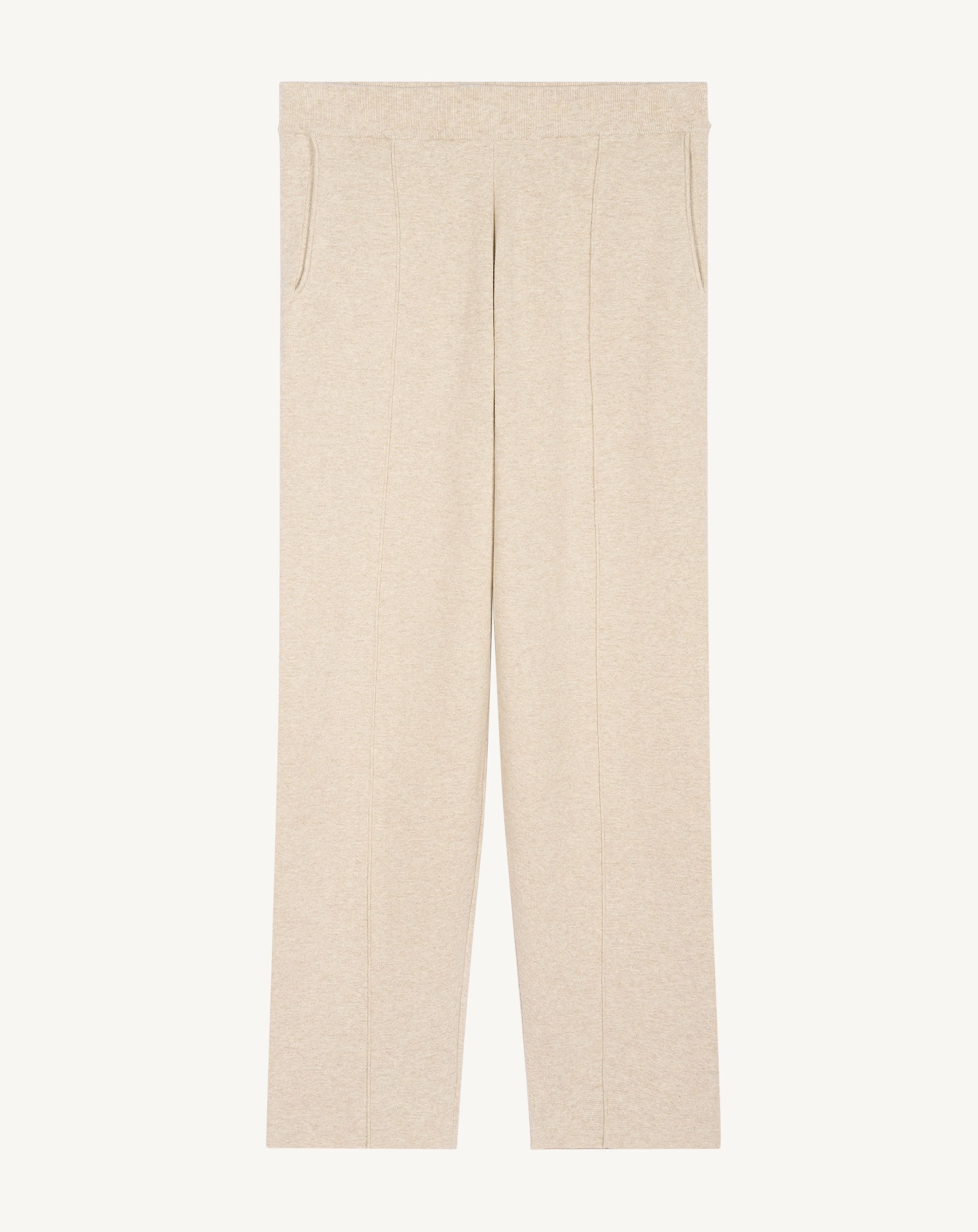 Pantalon milano-TOURTERELLE-85% pima coton 15% cachemire