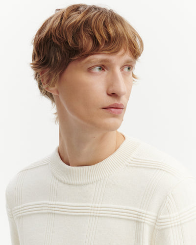 Pull col rond ottoman-NATUREL-85% pima coton 15% cachemire