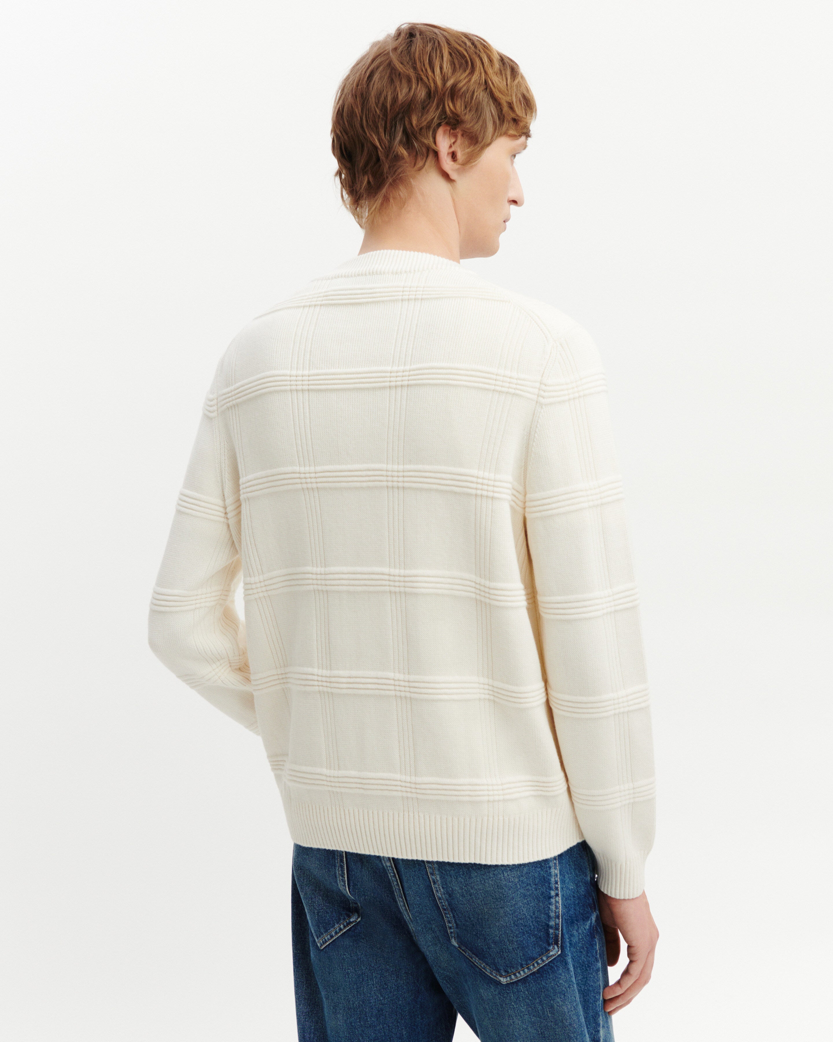 Pull col rond ottoman-NATUREL-85% pima coton 15% cachemire