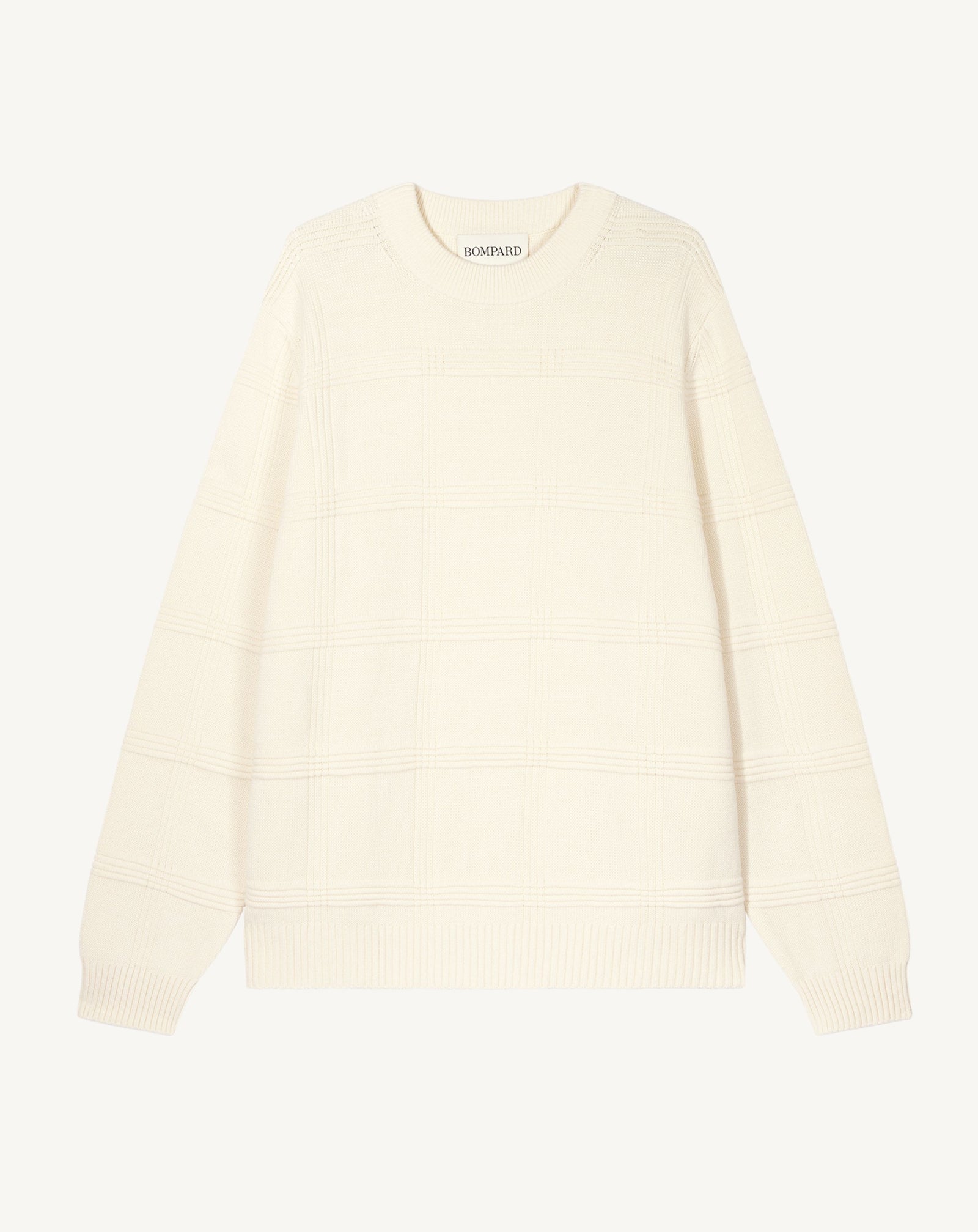 Pull col rond ottoman-NATUREL-85% pima coton 15% cachemire