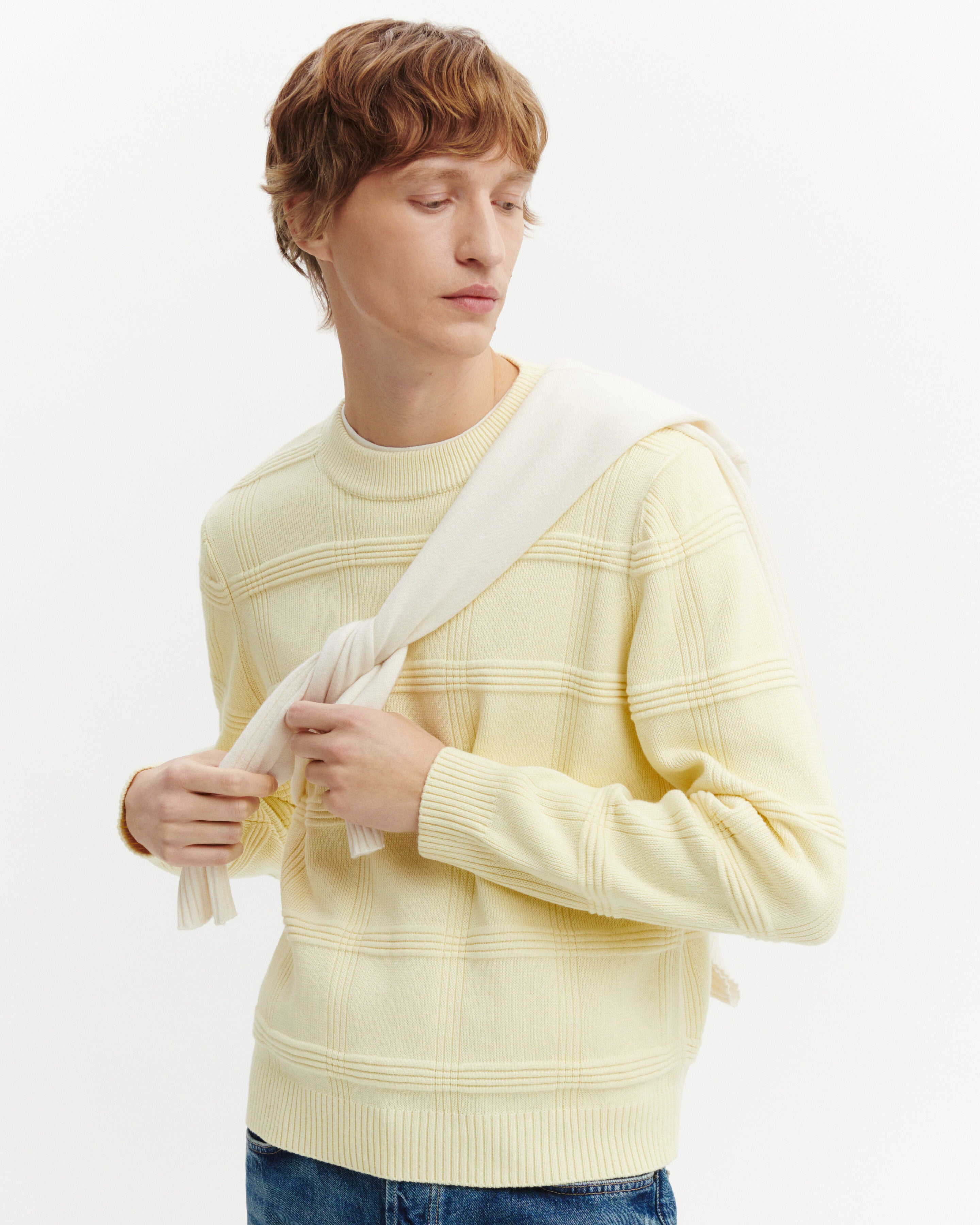 Pull col rond ottoman-ZESTE-85% pima coton 15% cachemire