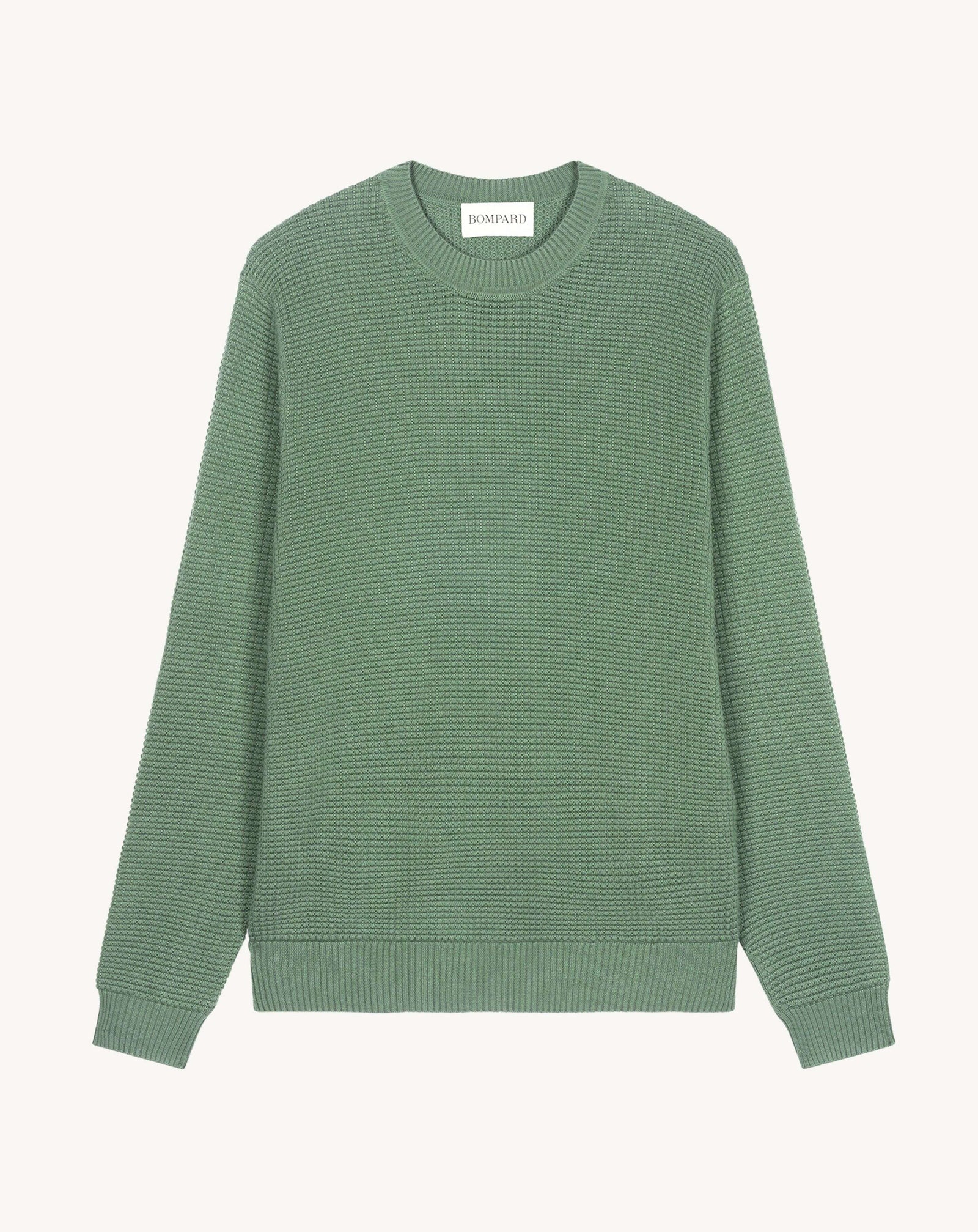 Col rond point gaufré-JADE-50% soie 50% pima coton