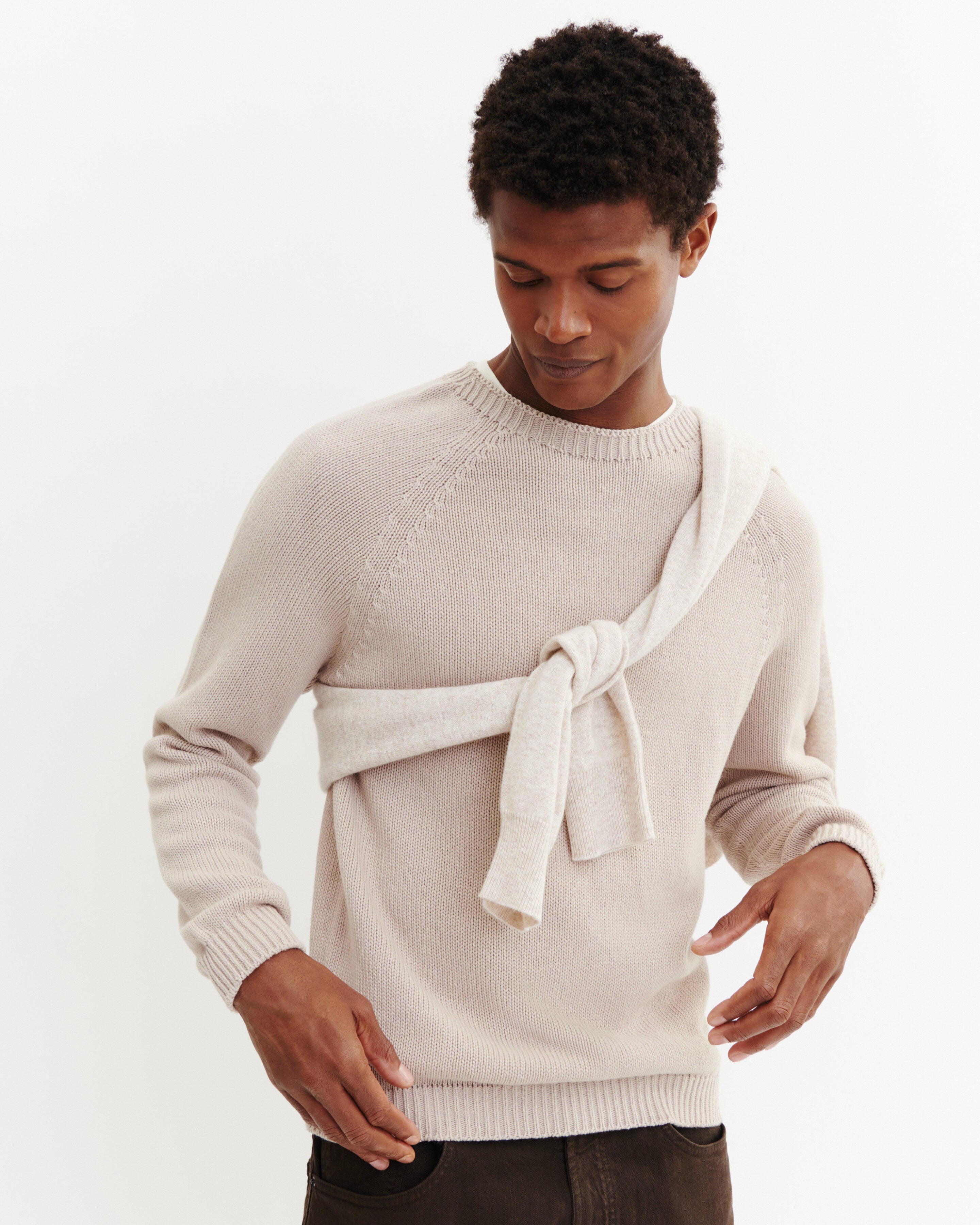 Col rond sans coutures-TOURTERELLE-80% coton 20% cachemire