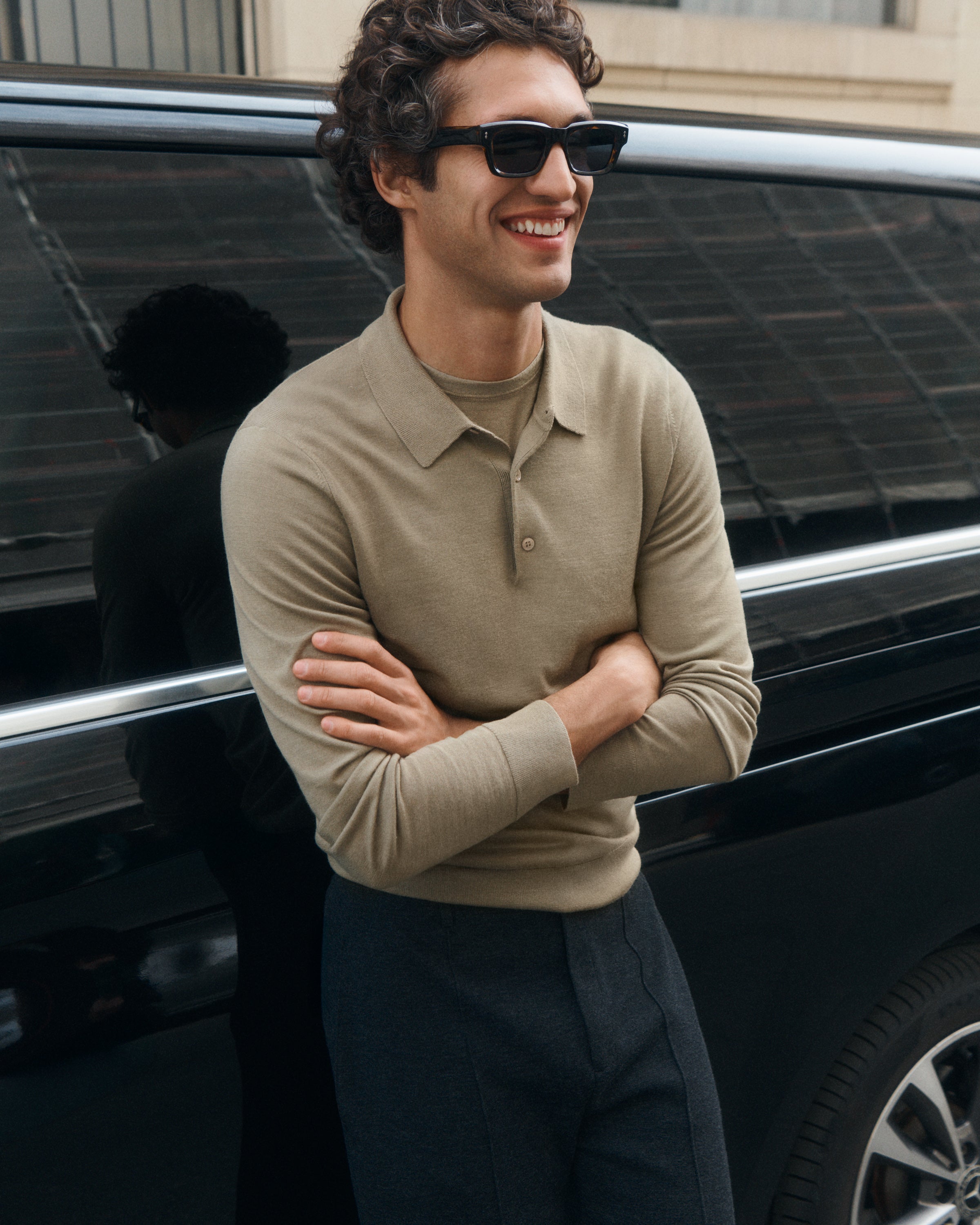 Fluid knit polo