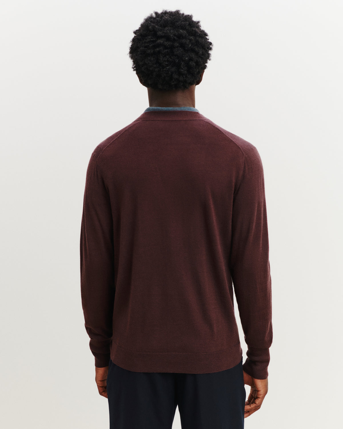 Gilet en maille fluide-GRENAT FONCE-60% : laine; 30% : soie; 10% : cachemire