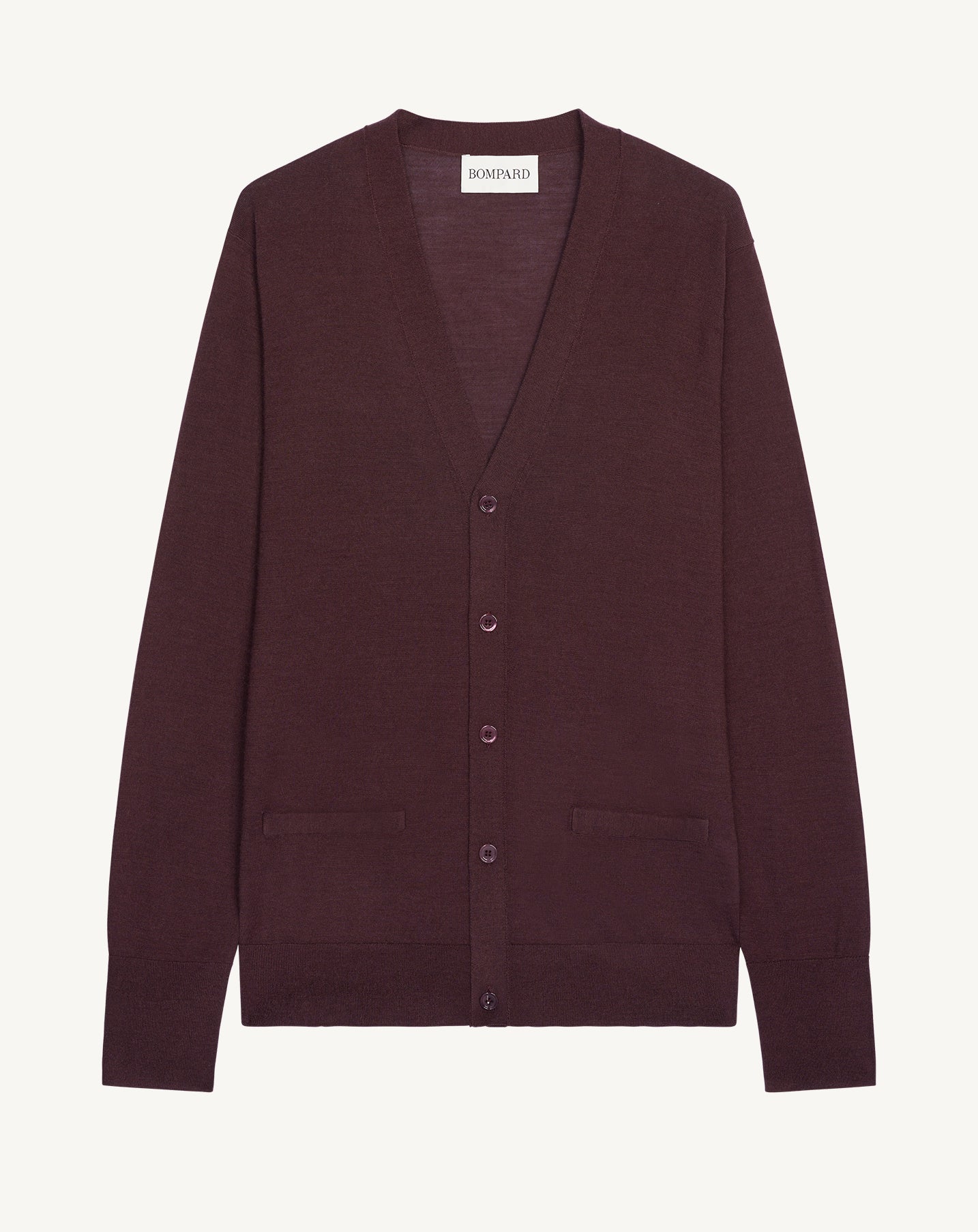 Gilet en maille fluide-GRENAT FONCE-60% : laine; 30% : soie; 10% : cachemire