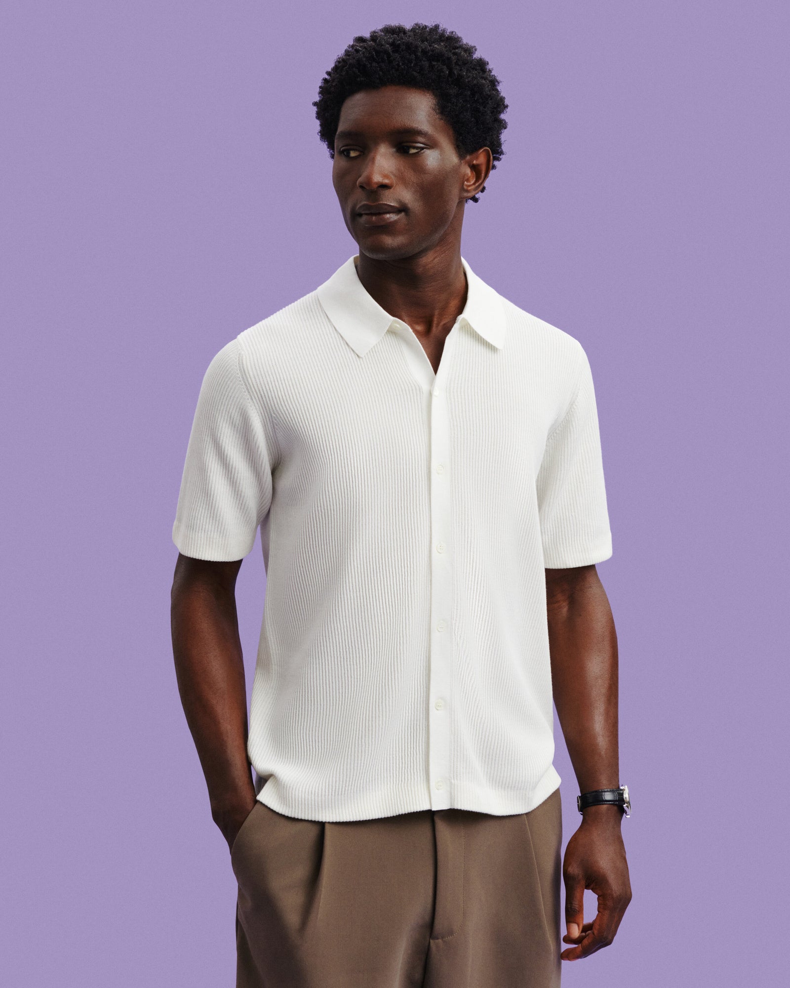 Geknöpftes Rippen-Polo