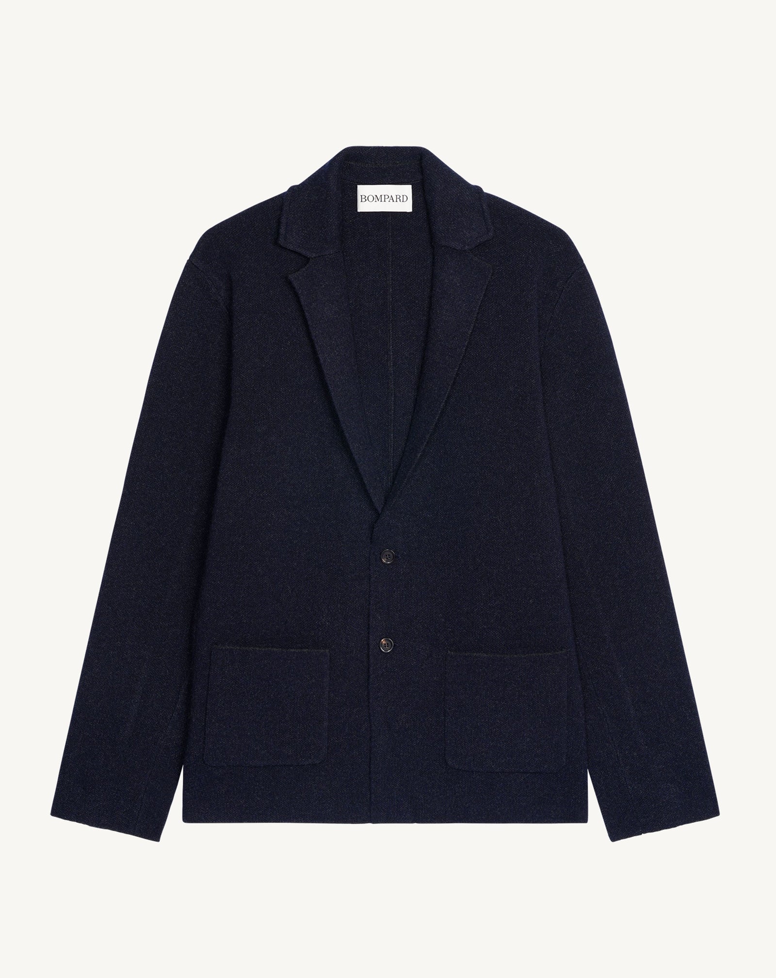 Veste blazer en piqué-MARINE/CHARBON-70% laine 30% cachemire