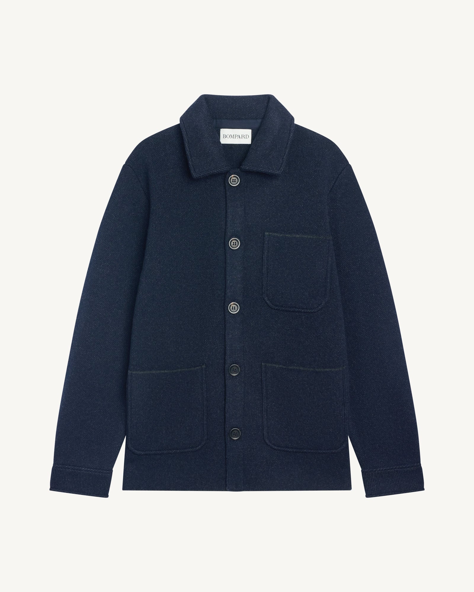 Veste en piqué-MARINE/CHARBON-70% laine 30% cachemire