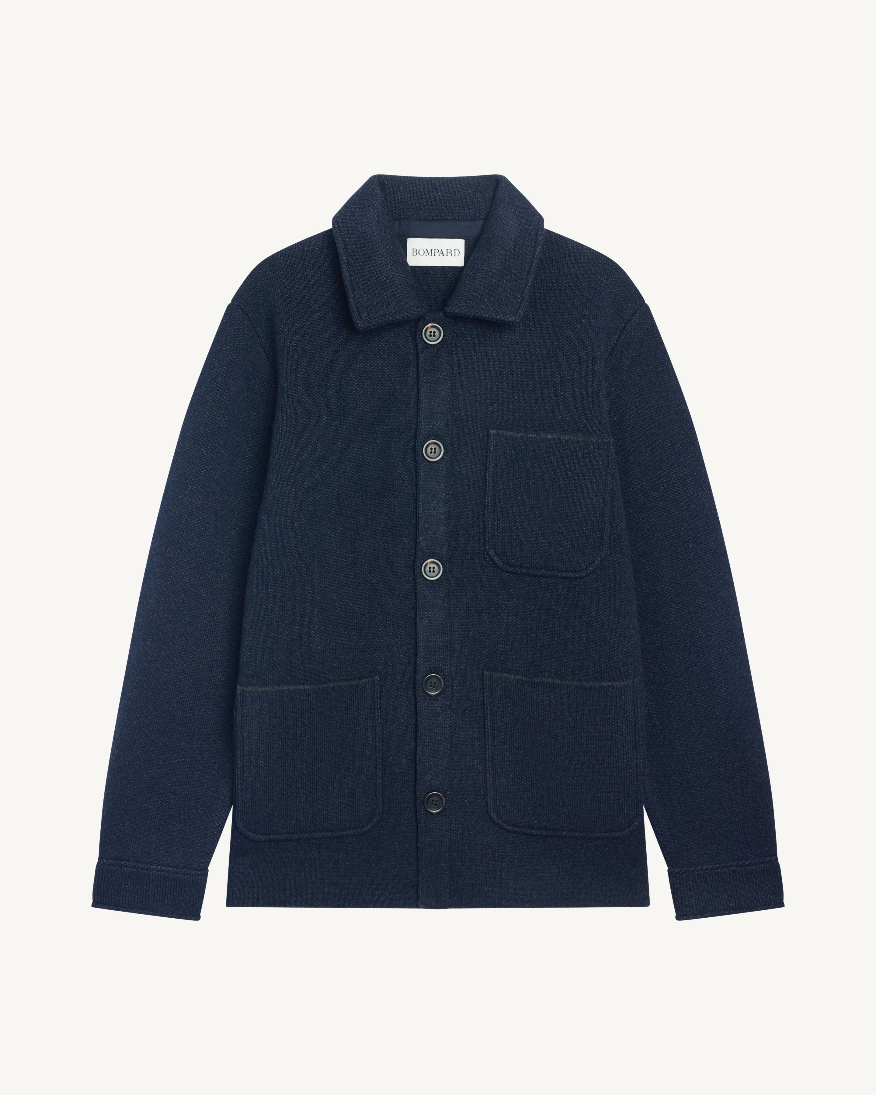 Veste en piqué-MARINE/CHARBON-70% laine 30% cachemire