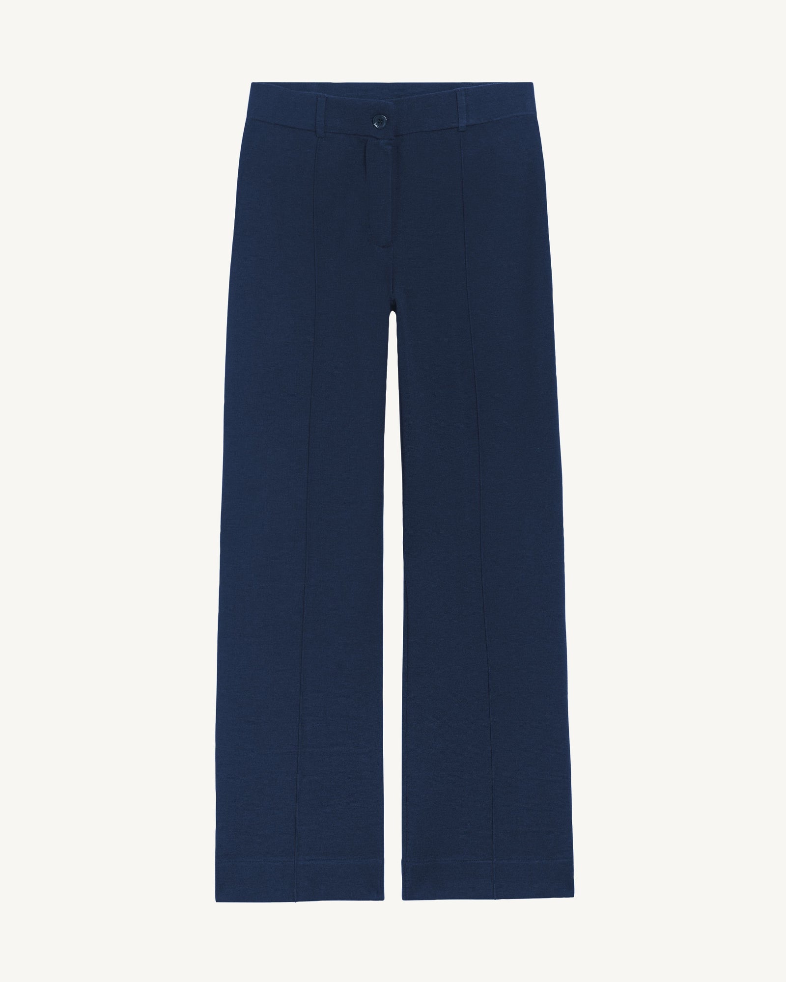 Pantalon droit en milano-MARINE-95% laine 5% cachemire