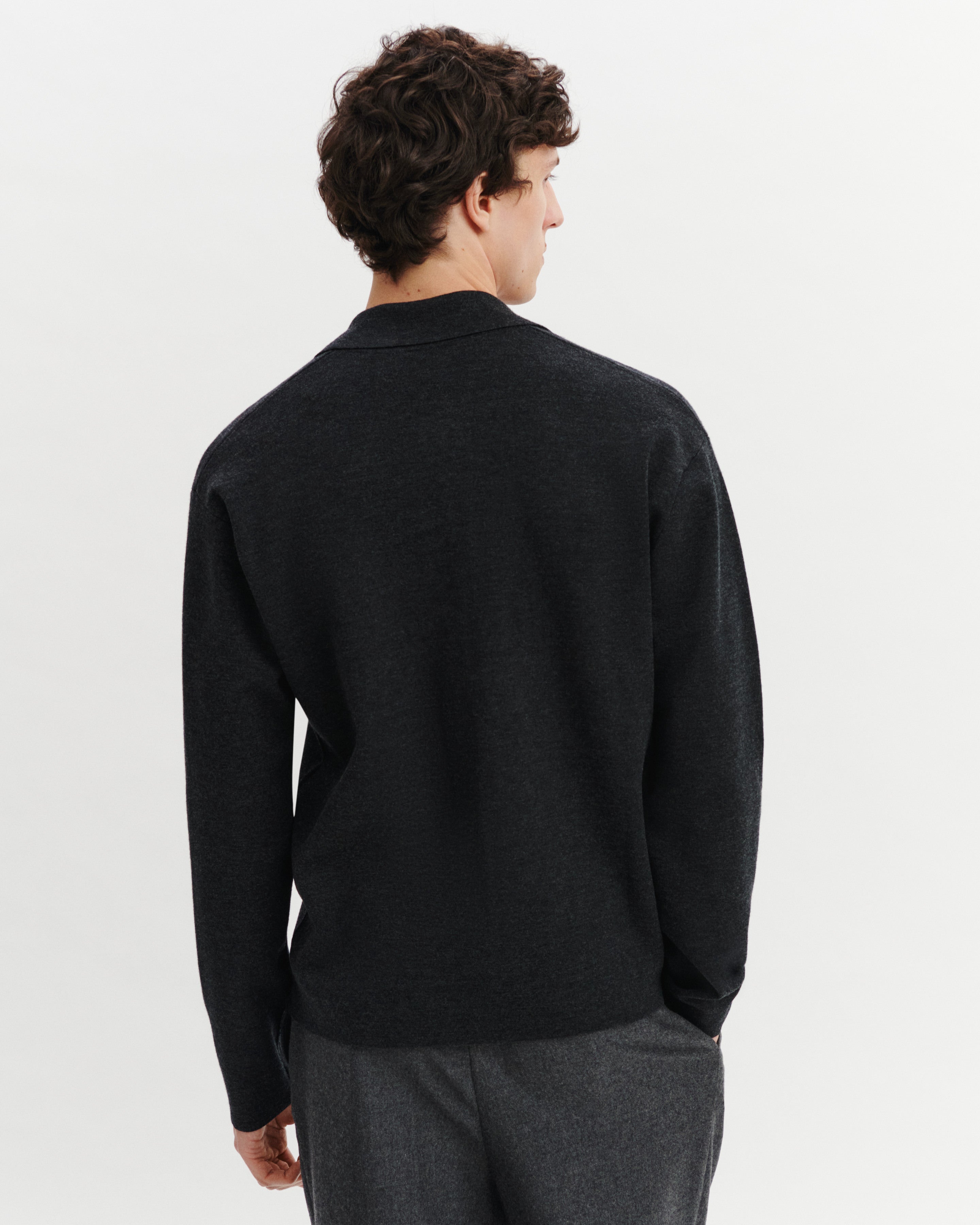 Veste zippée en milano-CHARBON-95% laine 5% cachemire