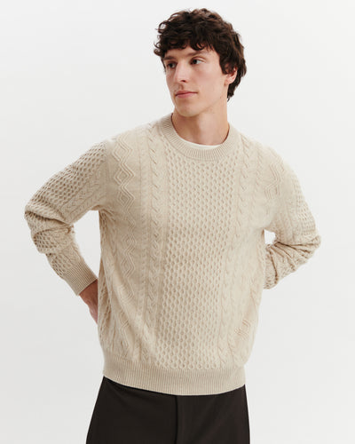 Pull col rond à torsades-AVOINE-100% cachemire