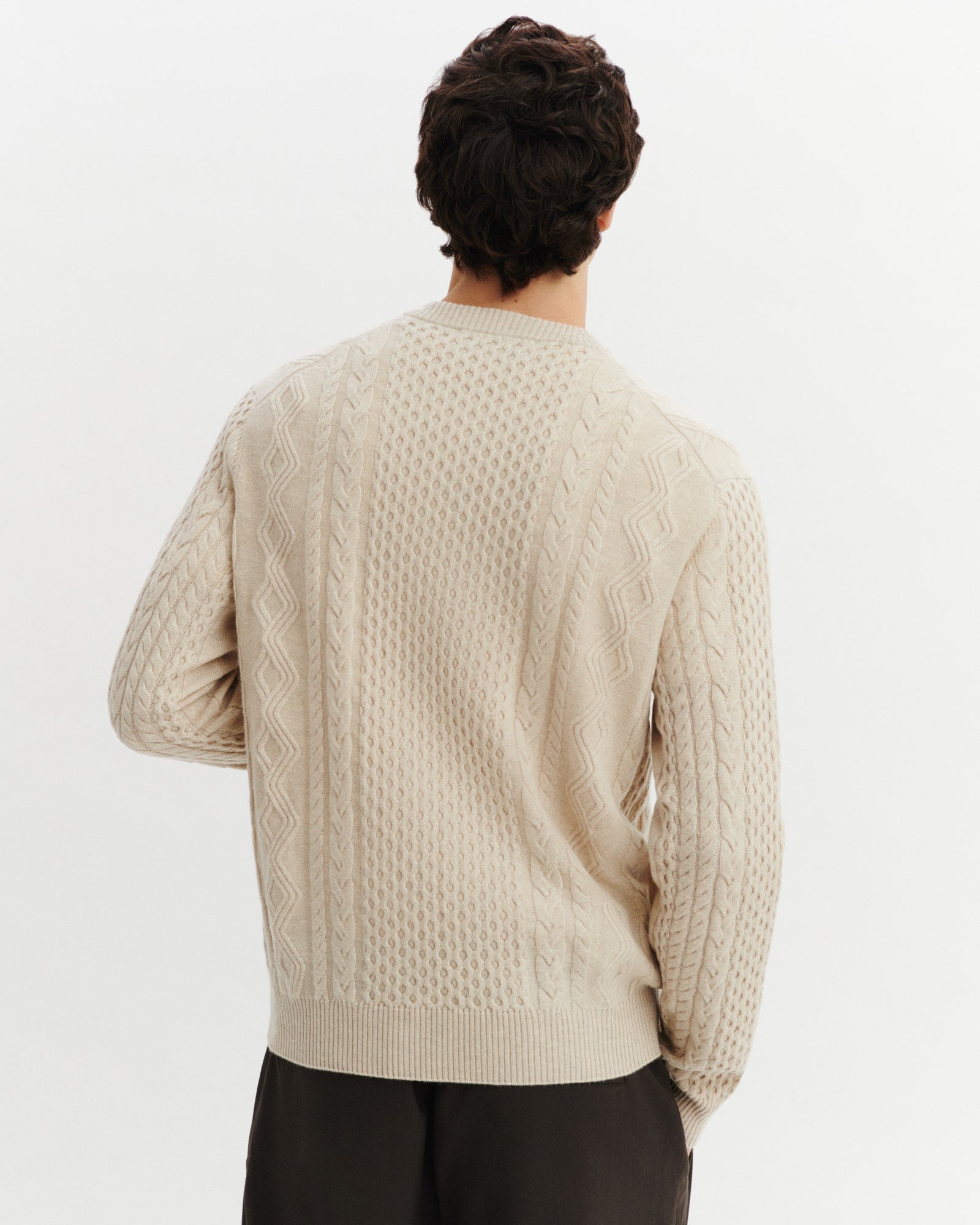 Pull col rond à torsades-AVOINE-100% cachemire