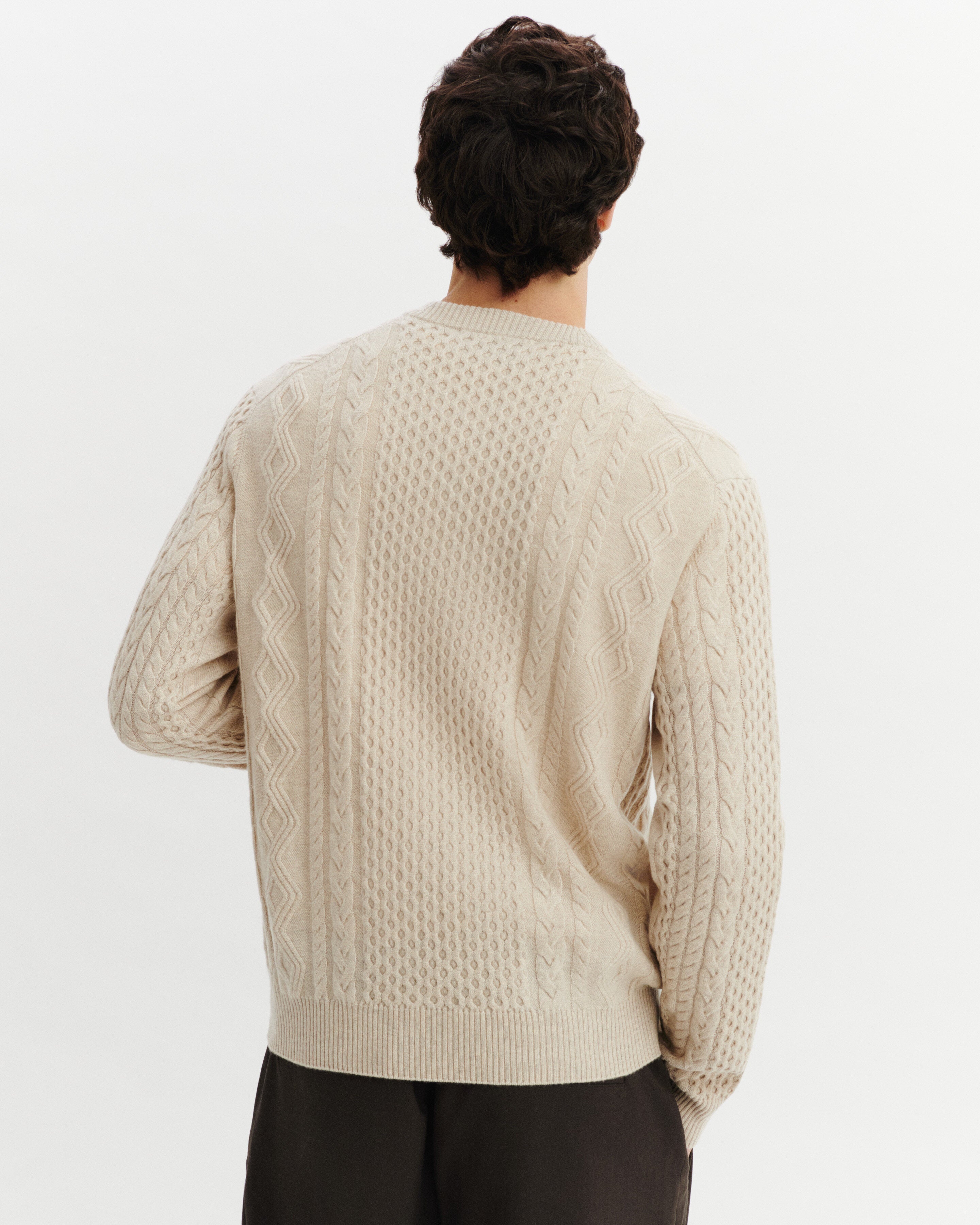 Pull col rond à torsades-AVOINE-100% cachemire