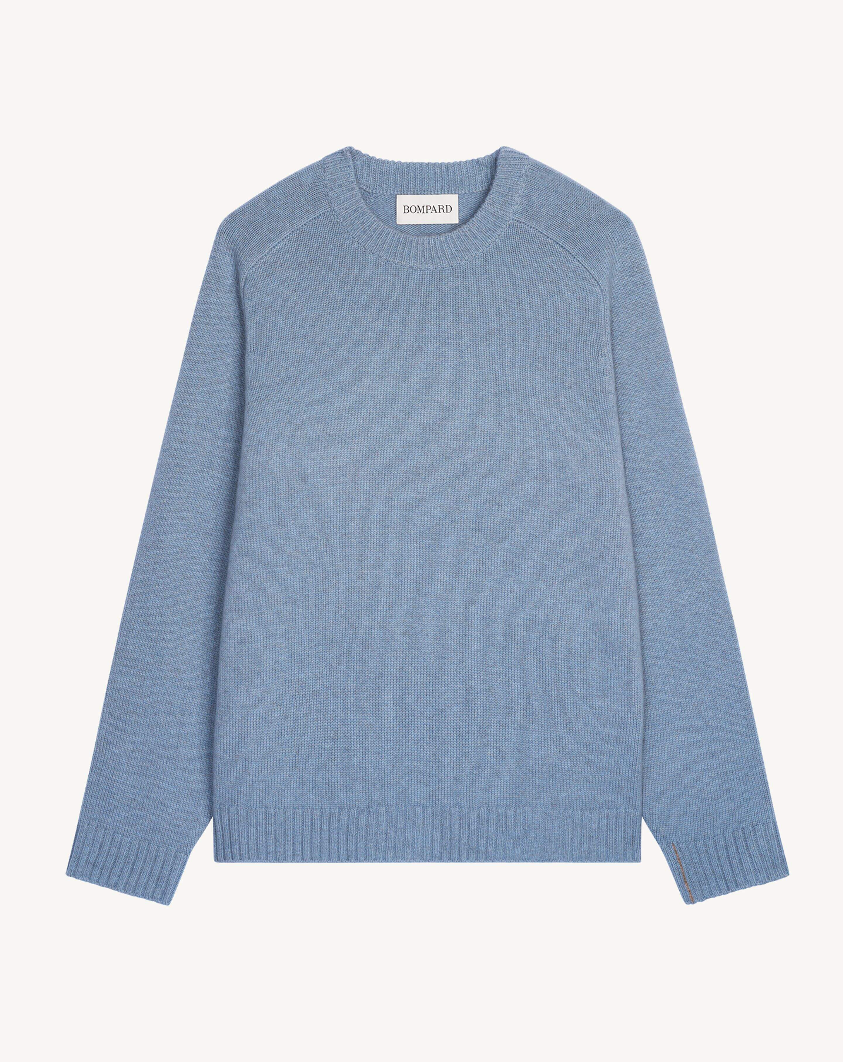 Pull col rond ample-BLEU GLACIER-81% : Laine; 19% : Cachemire