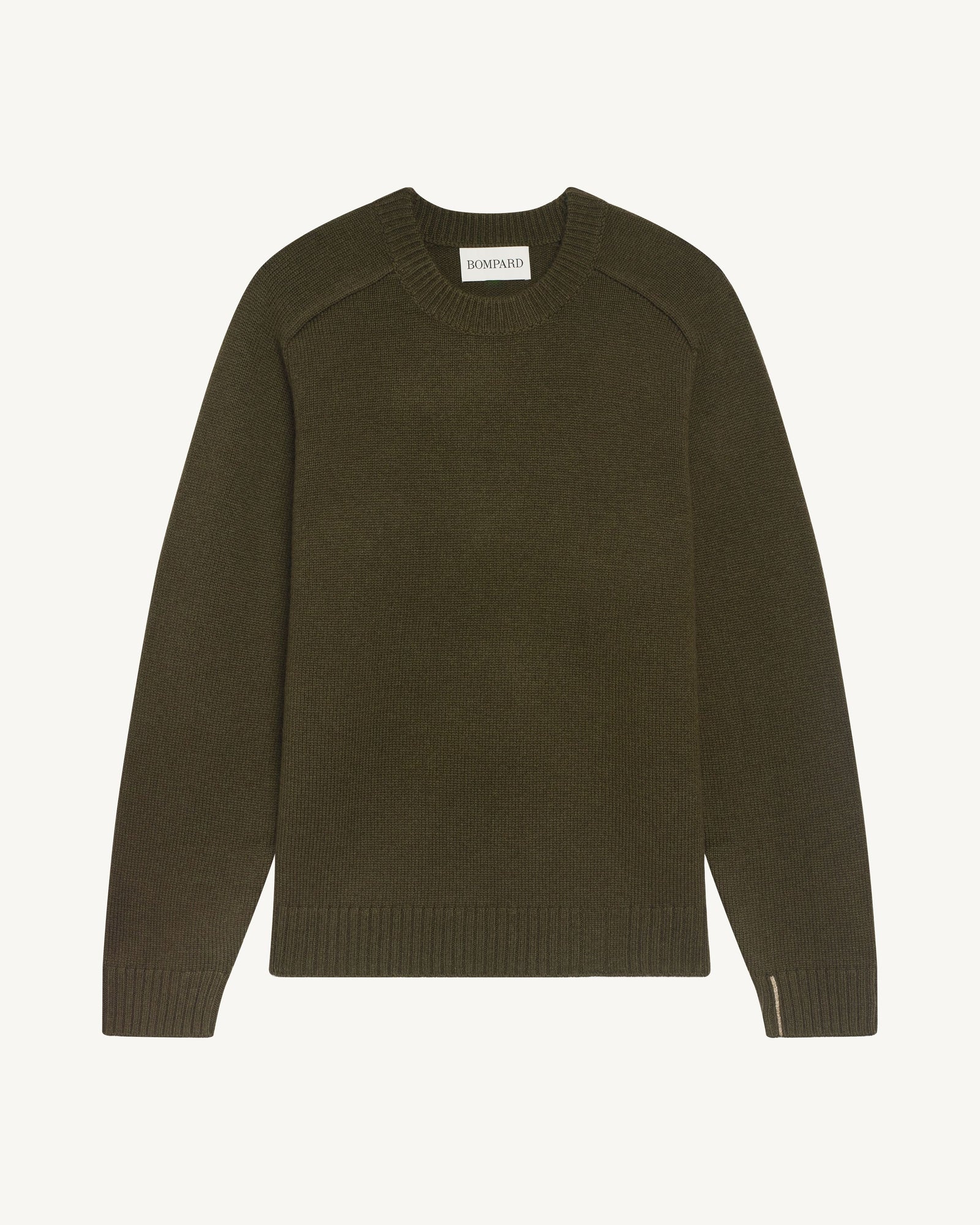 Pull col rond ample-KAKI KOMBU-81% : Laine; 19% : Cachemire