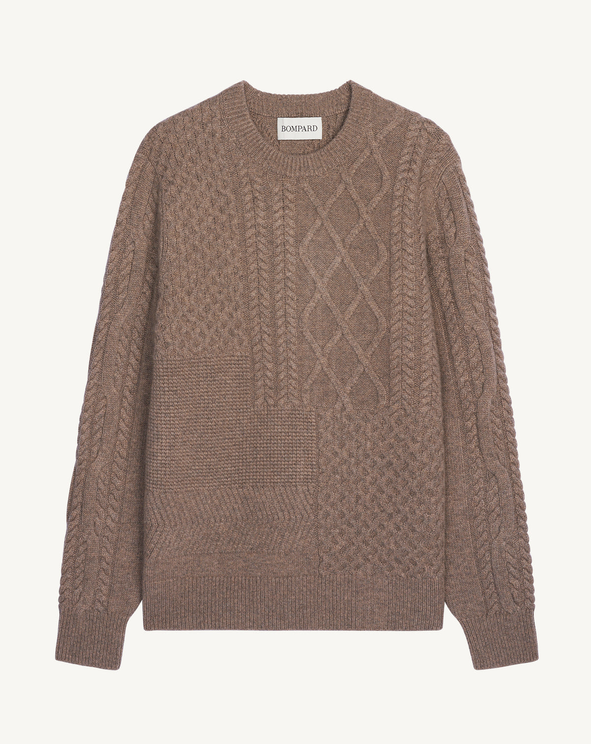 Pull col rond patchwork-MILLET-100% cachemire