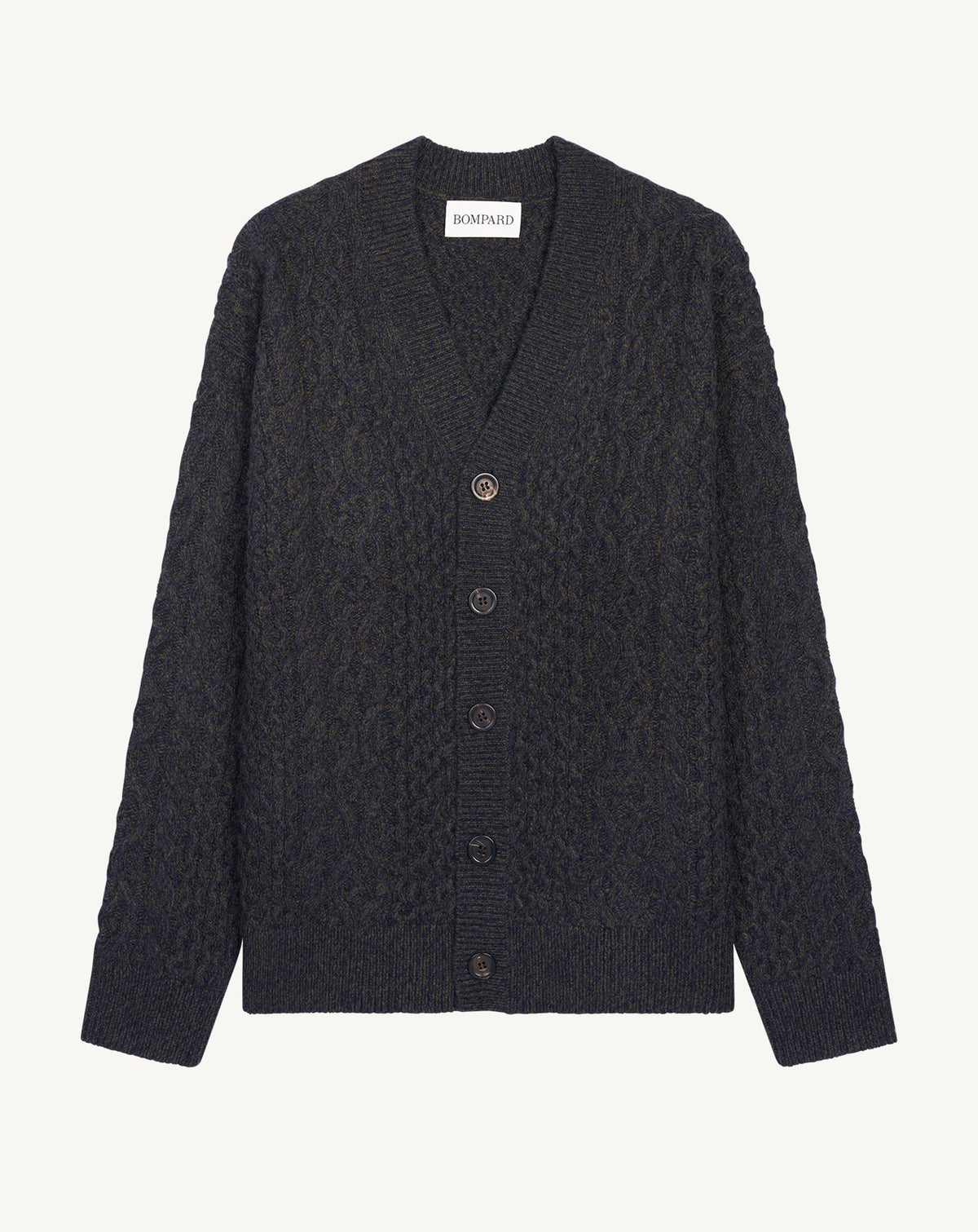 Gilet à torsades-CHARBON/MARINE/KAKI KOMBU-100% cachemire