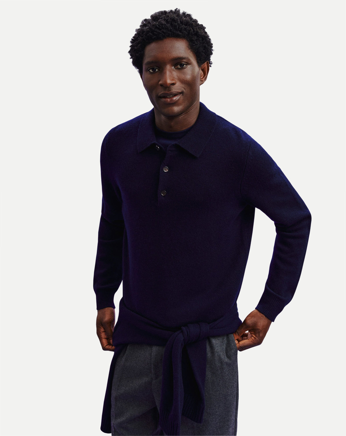 Polo Léonard-MARINE-100% cachemire