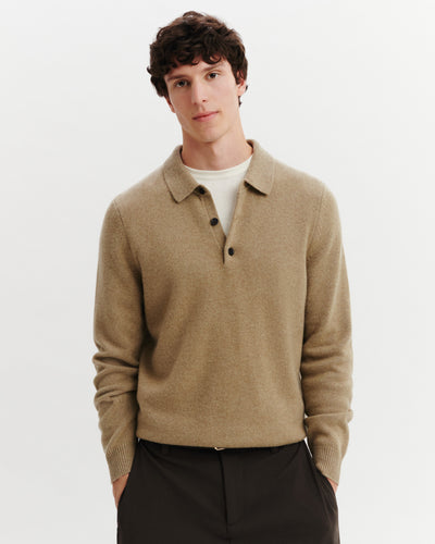 Polo Léonard-BEIGE CENDRE-100% cachemire