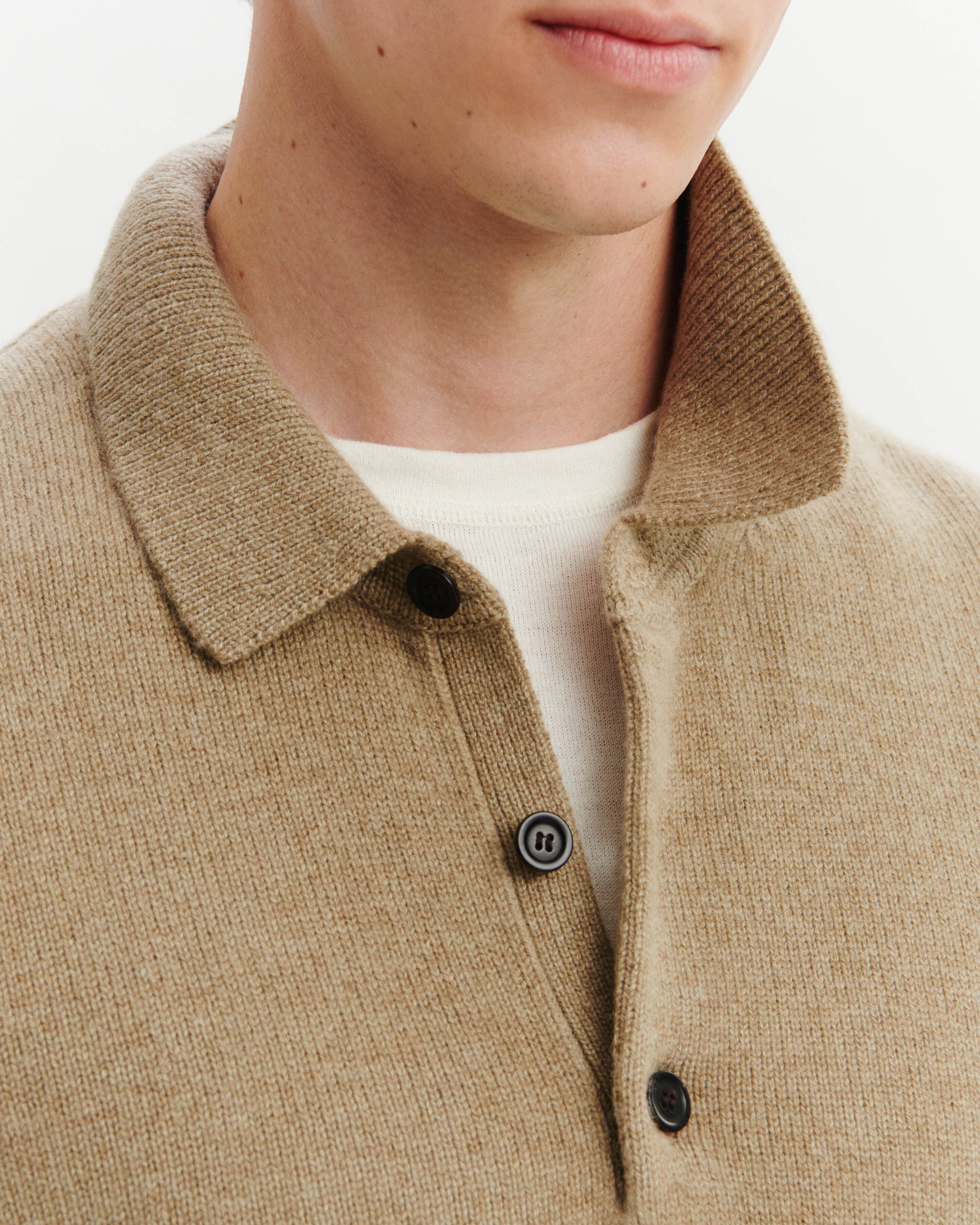 Polo Léonard-BEIGE CENDRE-100% cachemire
