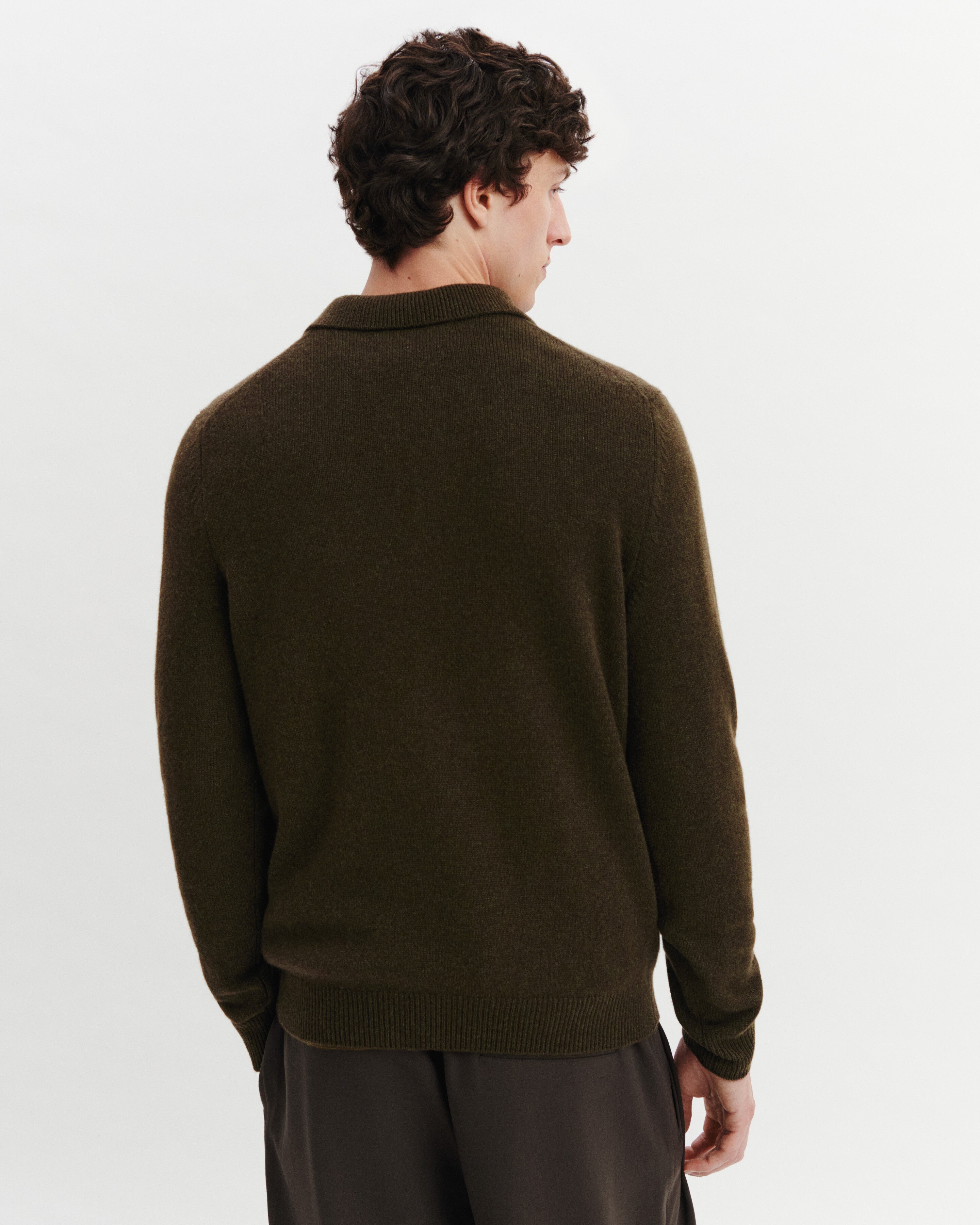 Polo Léonard-KAKI KOMBU-100% cachemire