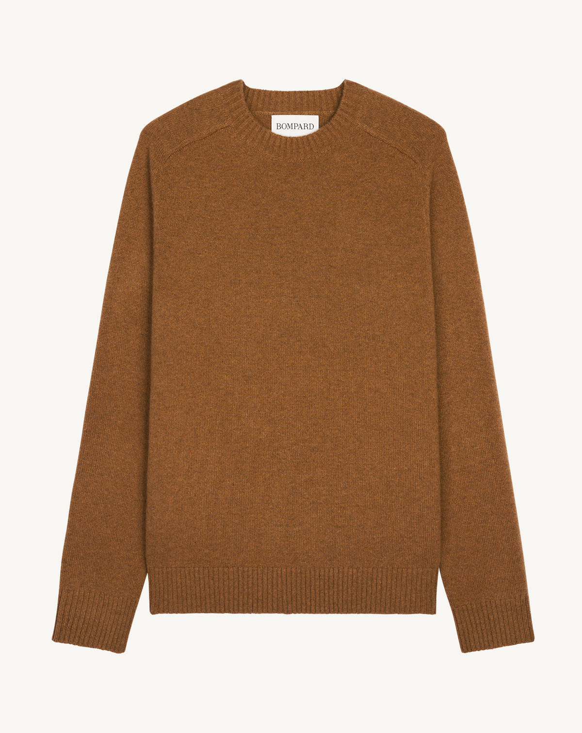 Pull col rond Léon-NOISETTE-100% cachemire