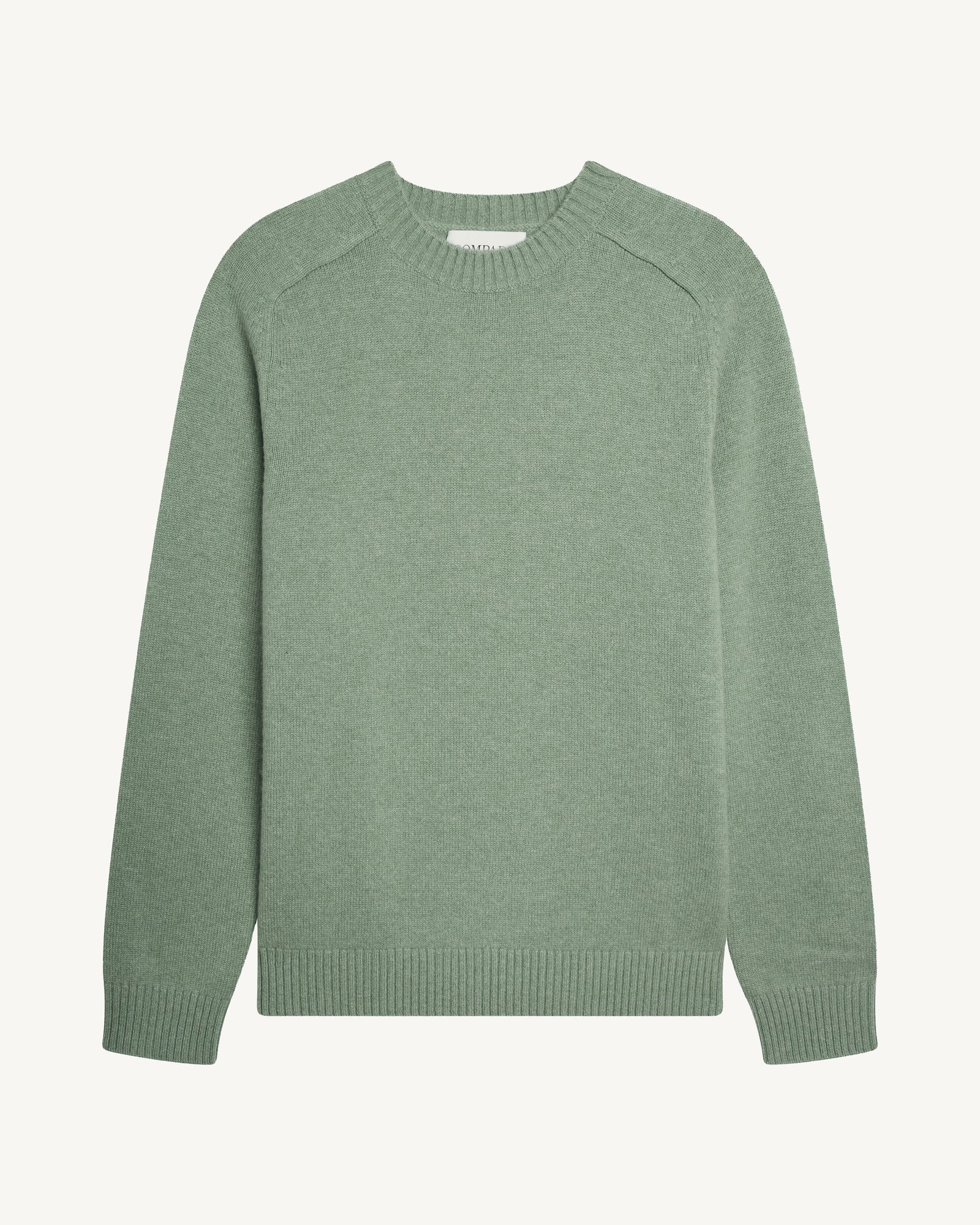 Pull col rond Léon-VERT DE GRIS-100% cachemire