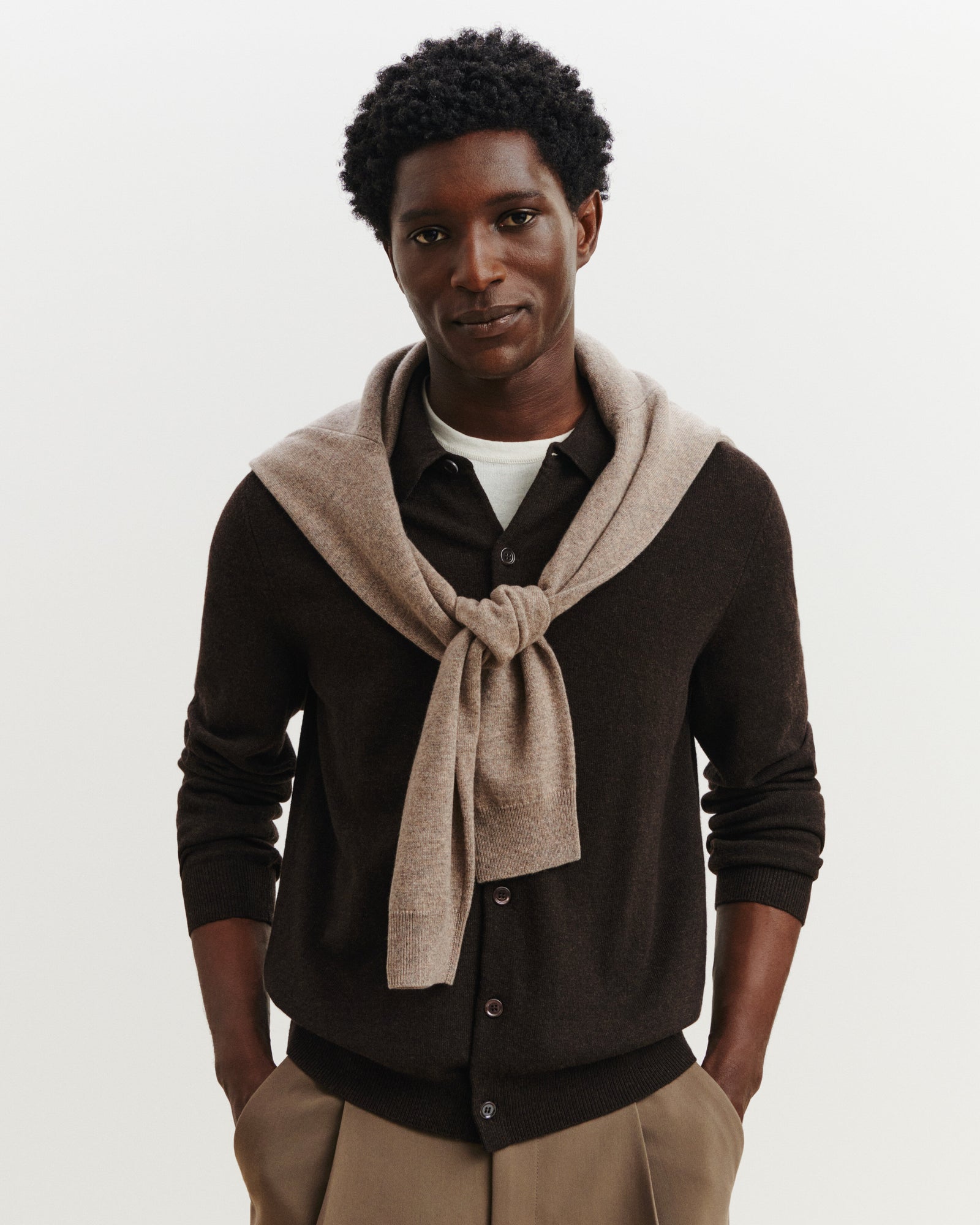Cardigan César-RISTRETTO-100% cachemire