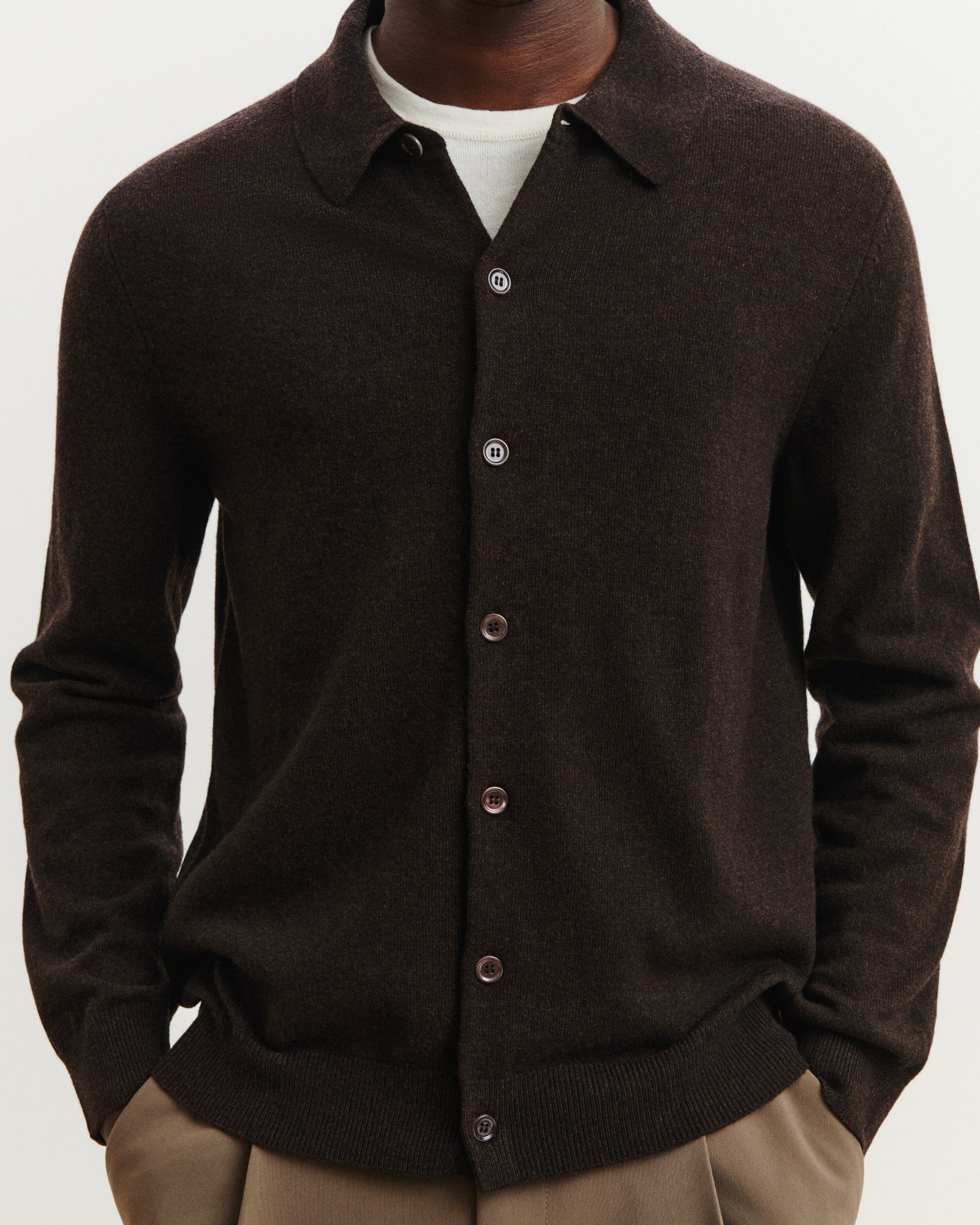 Cardigan César-RISTRETTO-100% cachemire