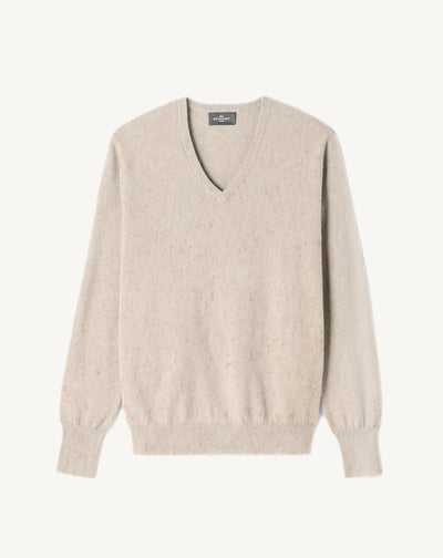 Pull col V classique-TOURTERELLE-100% cachemire