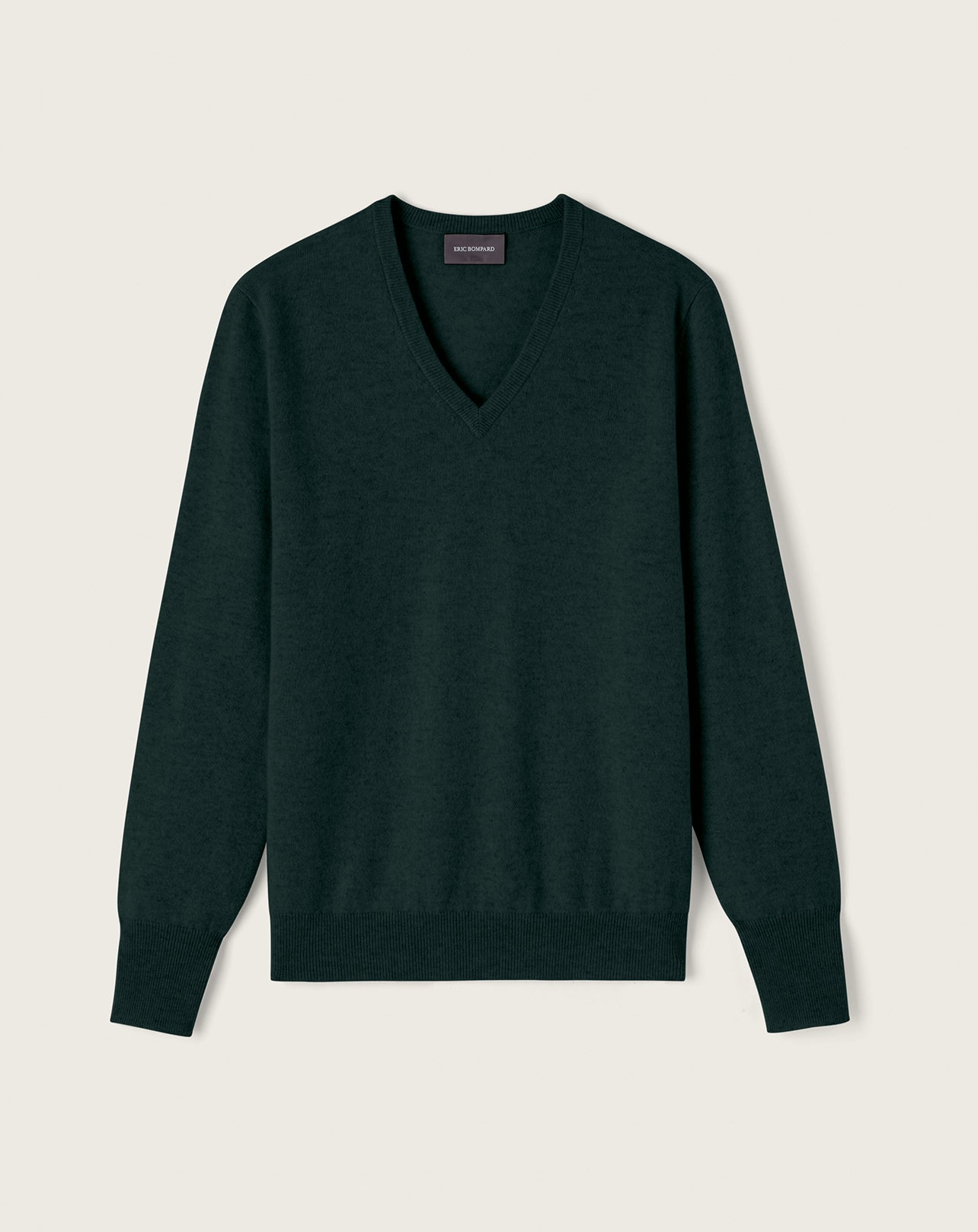 Pull V classique-VERT ZURICH-100% CACHEMIRE
