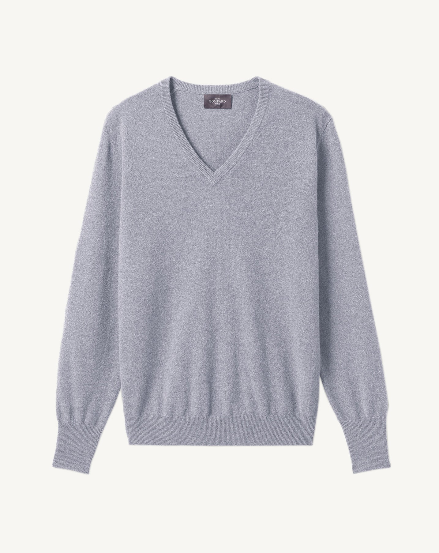 Pull V classique-BLEU MONTAGNE-100% CACHEMIRE