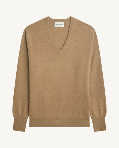 Pull col V classique-KRAFT-100% cachemire