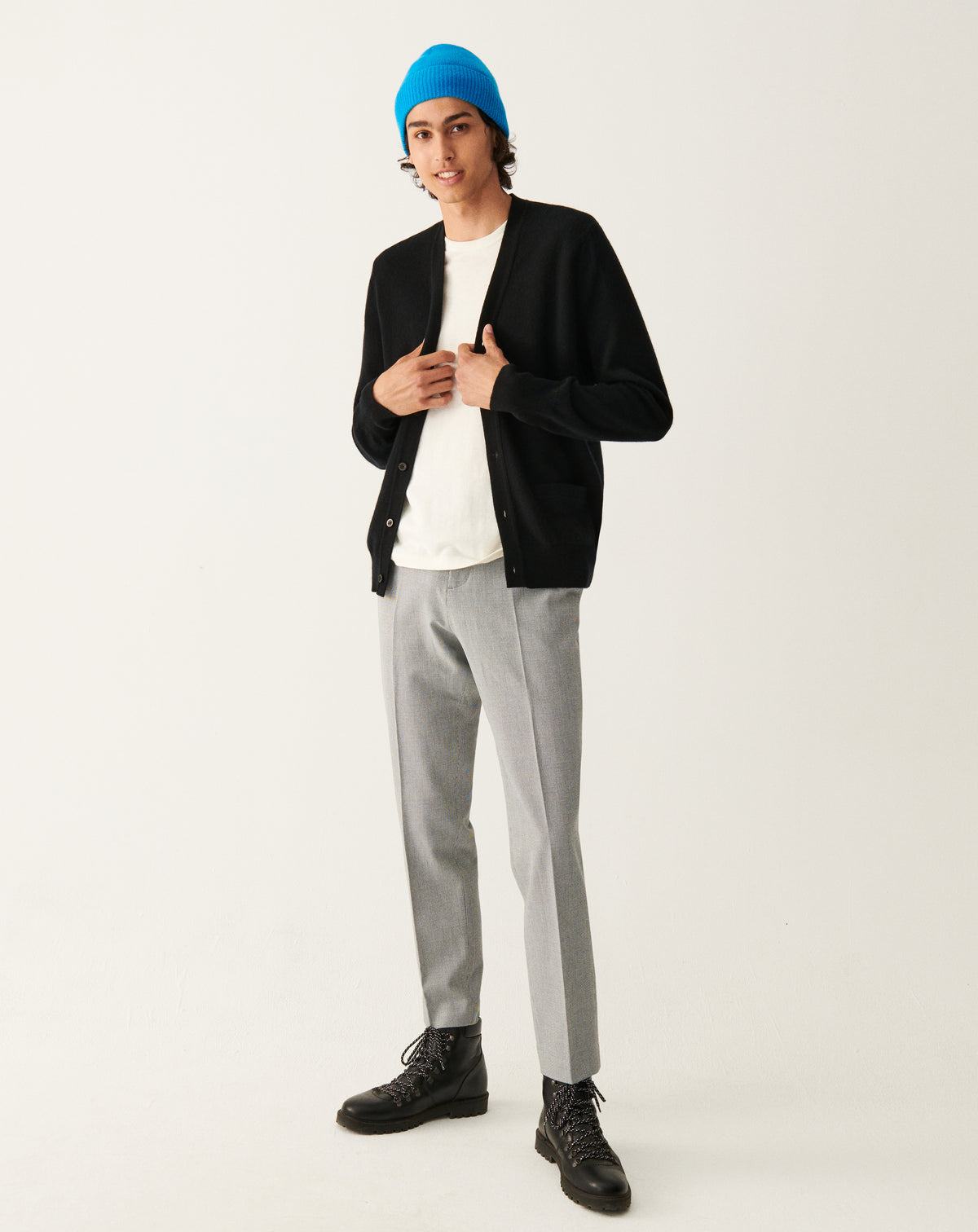 Gilet classique-NOIR-100% CACHEMIRE