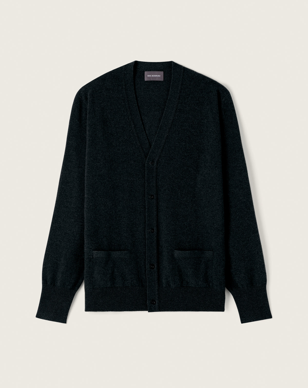 Gilet classique-NOIR-100% CACHEMIRE