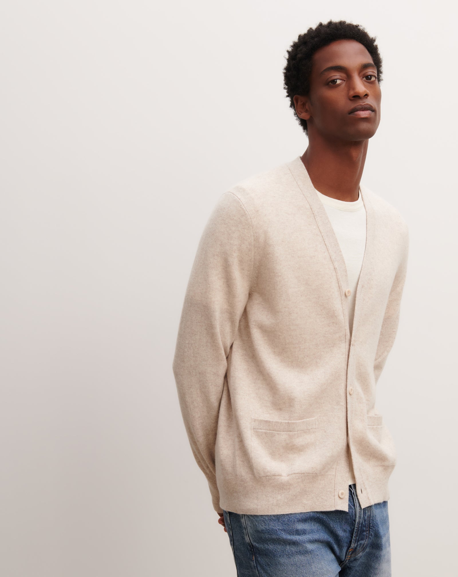 Gilet classique-TOURTERELLE-100% cachemire