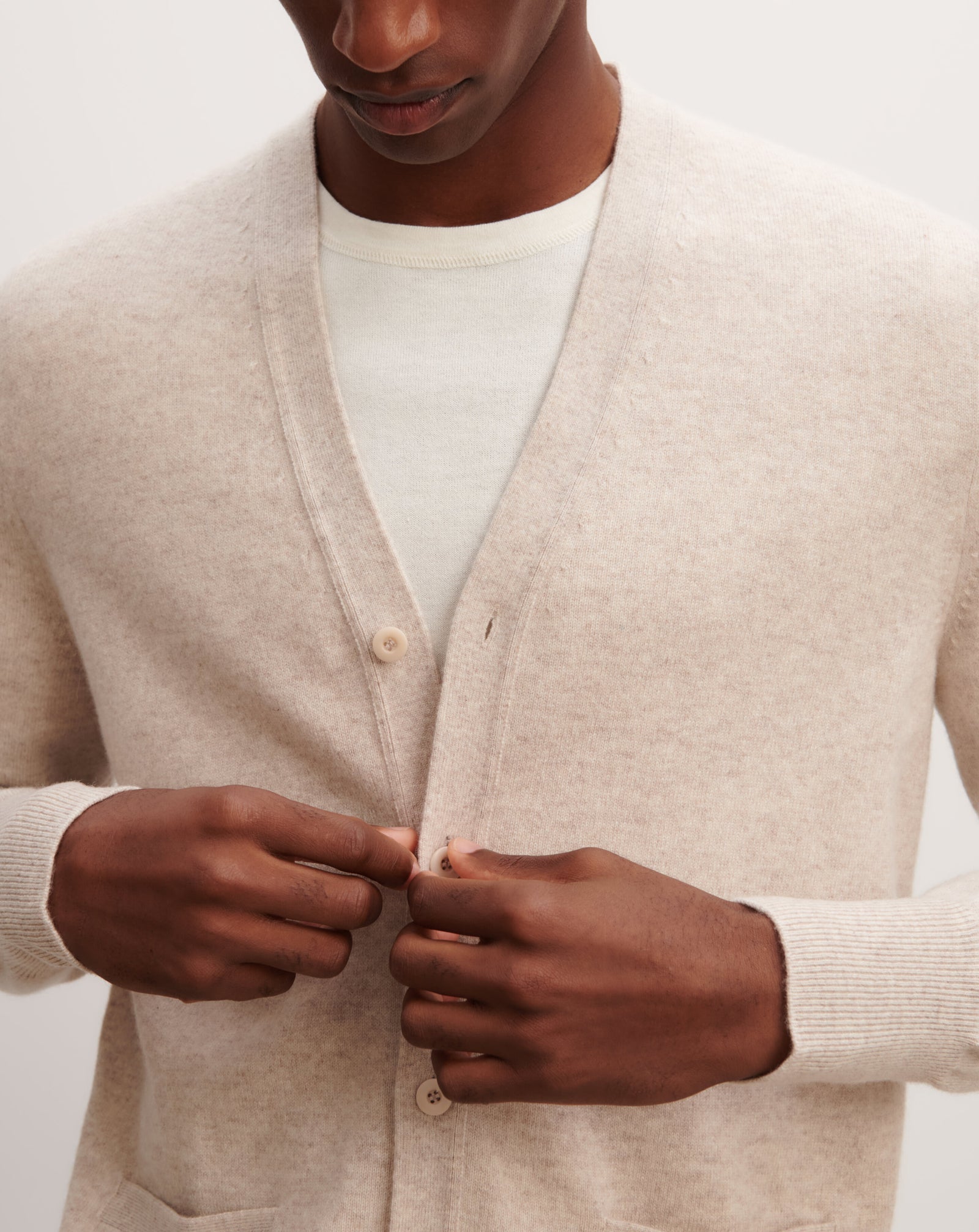 Gilet classique-TOURTERELLE-100% cachemire