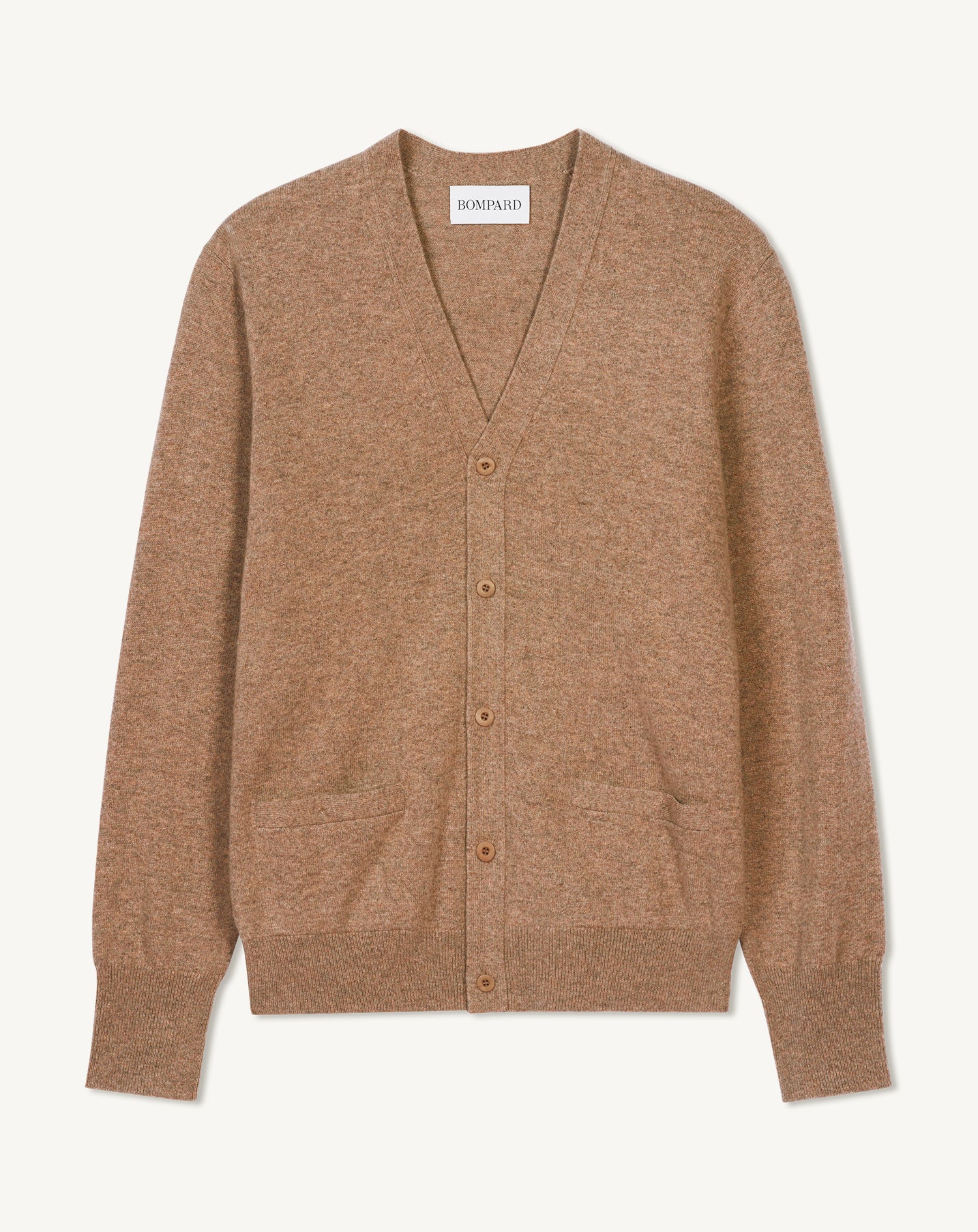 Gilet classique-CARAMEL-100% CACHEMIRE