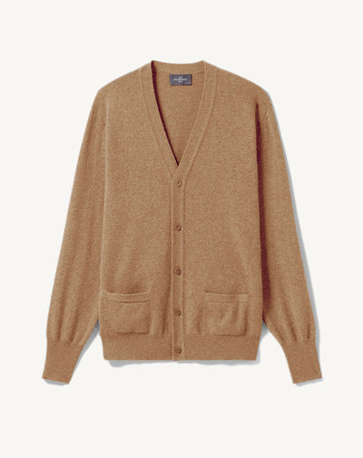 Gilet classique-CARAMEL-100% CACHEMIRE