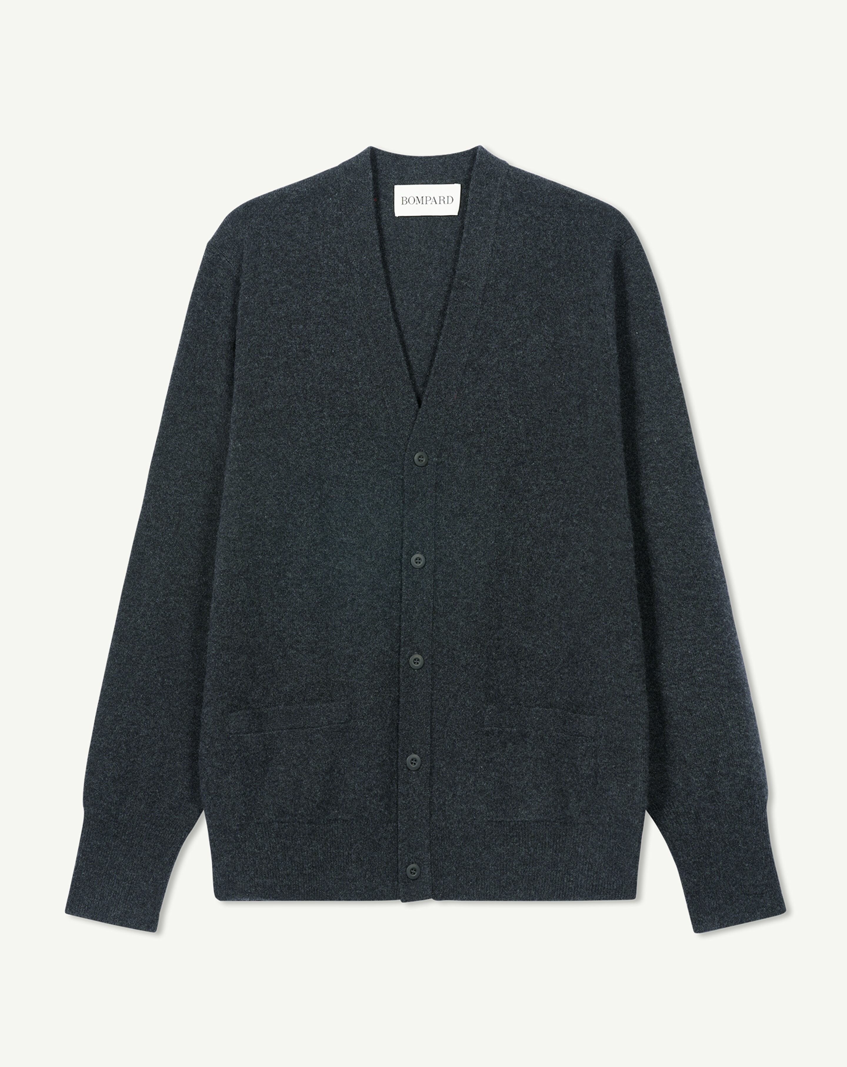 Gilet classique-CHARBON-100% cachemire