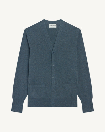 Gilet classique-BLEU GRANIT-100% cachemire