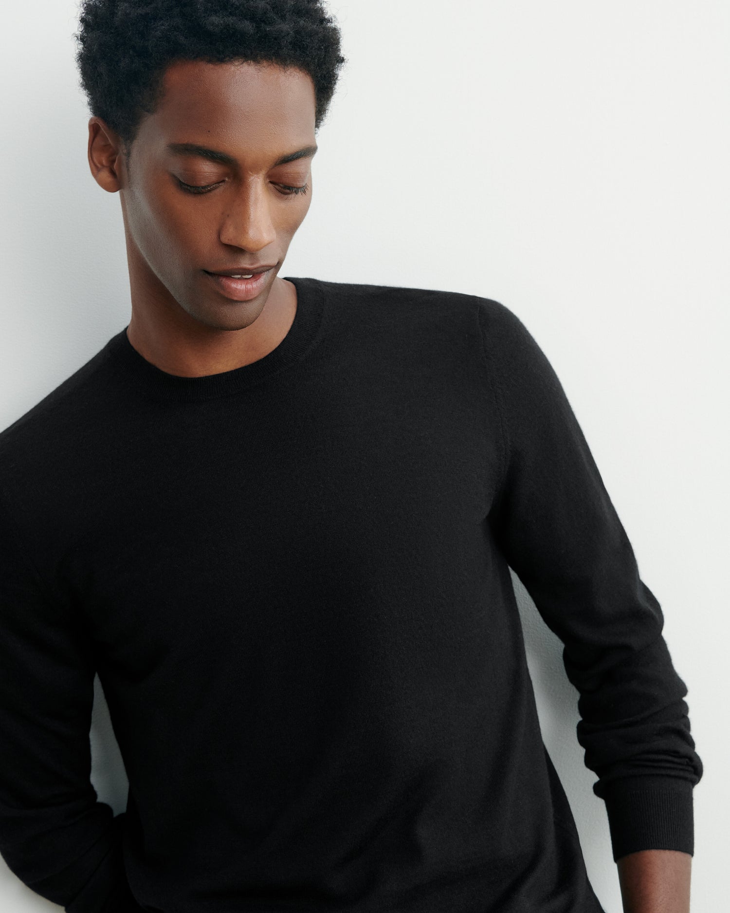 Pull col rond ultrafin-NOIR-100% cachemire