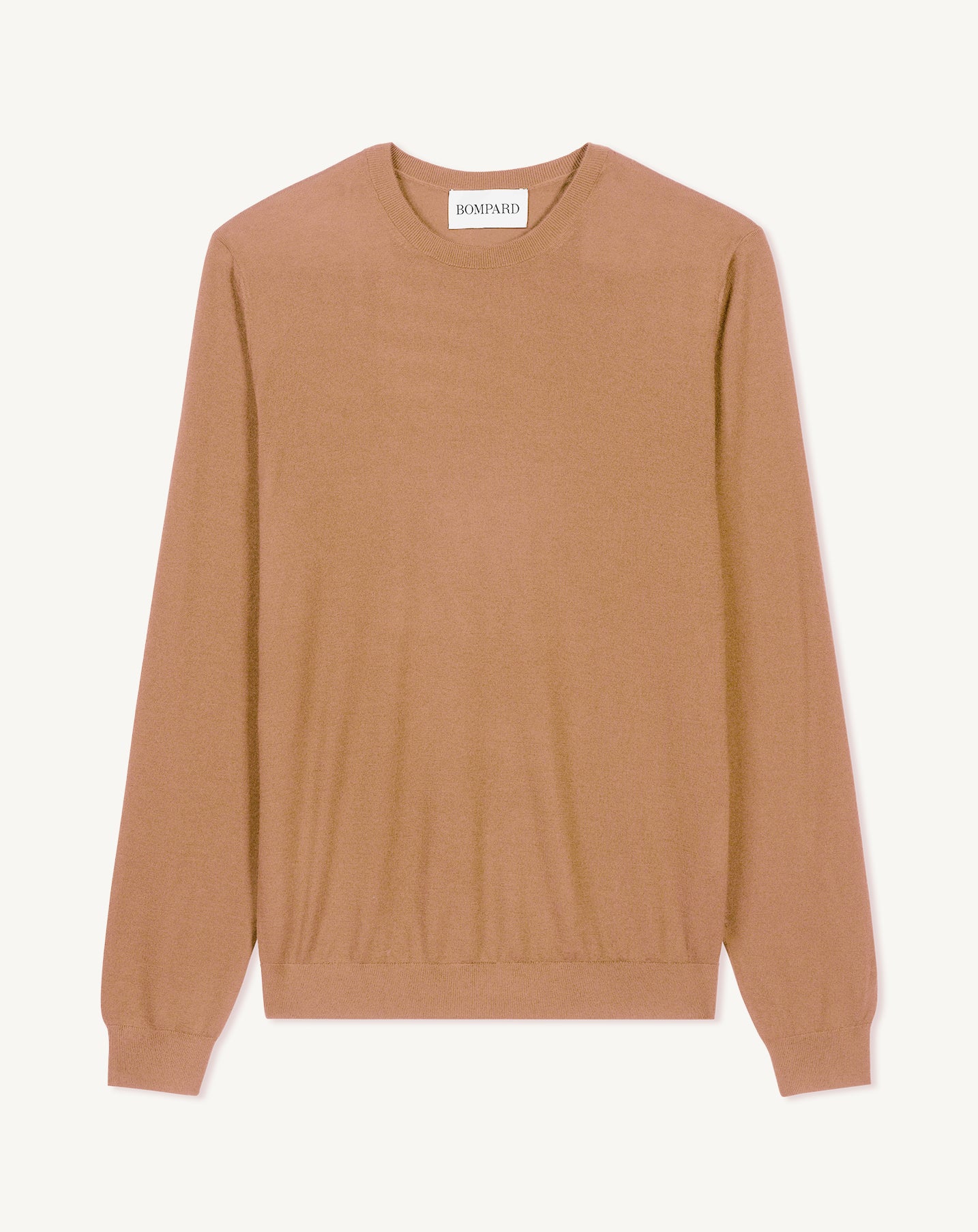 Pull col rond ultrafin-CARAMEL-100% CACHEMIRE
