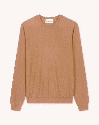 Pull col rond ultrafin-CARAMEL-100% CACHEMIRE