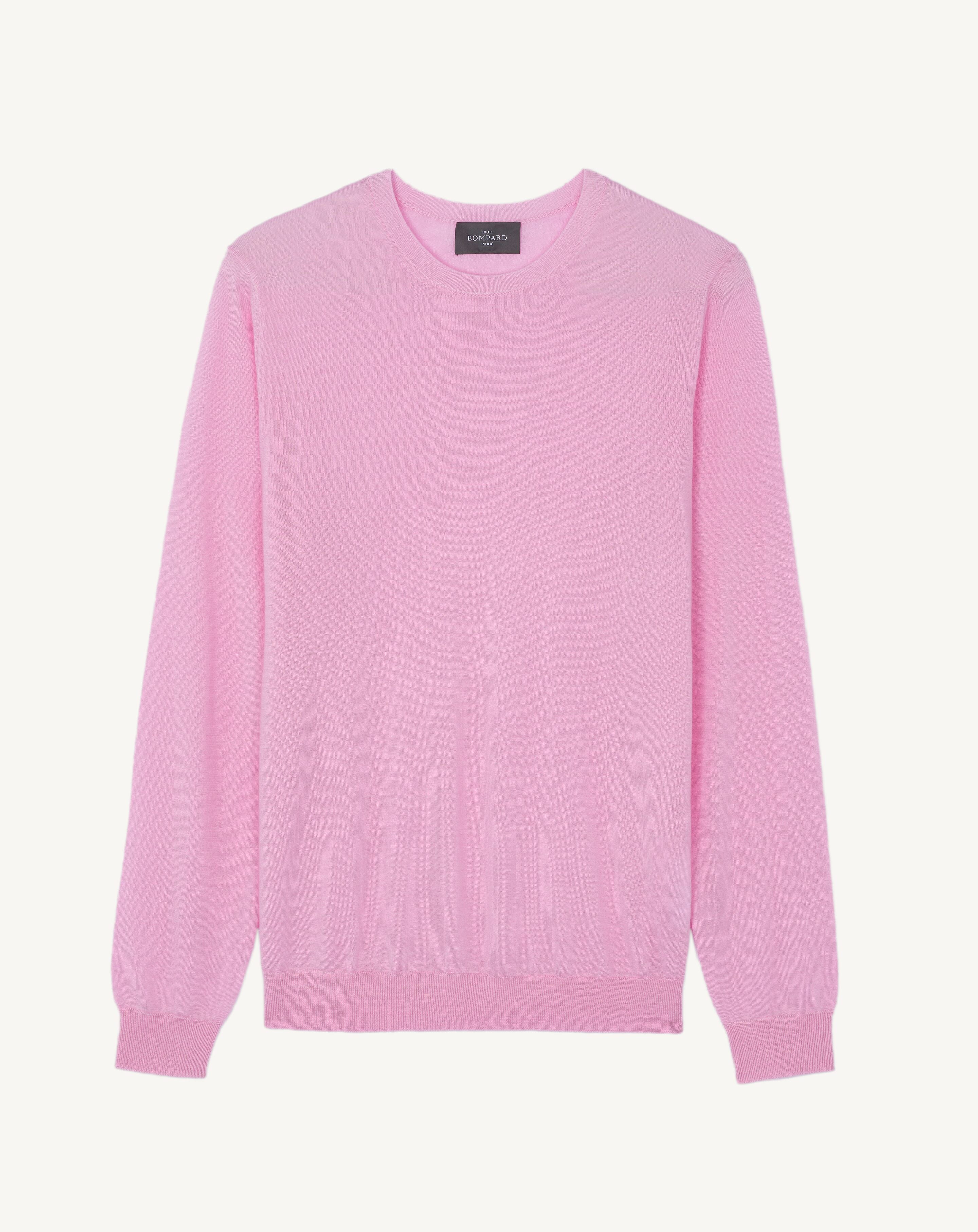 Pull col rond ultrafin-ROSE INDIEN-100% cachemire