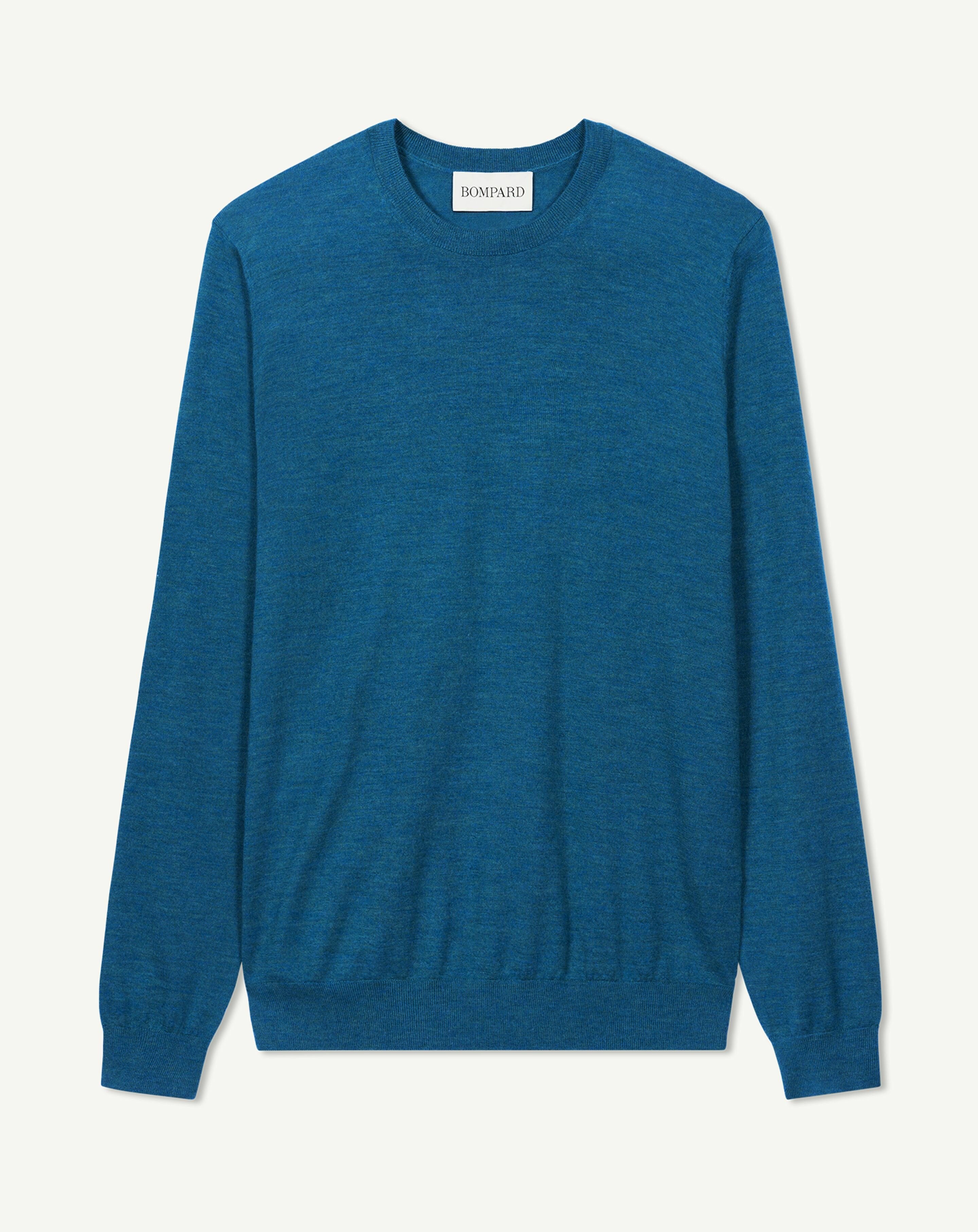 Pull col rond ultrafin-BLEU PETROLE-100% cachemire