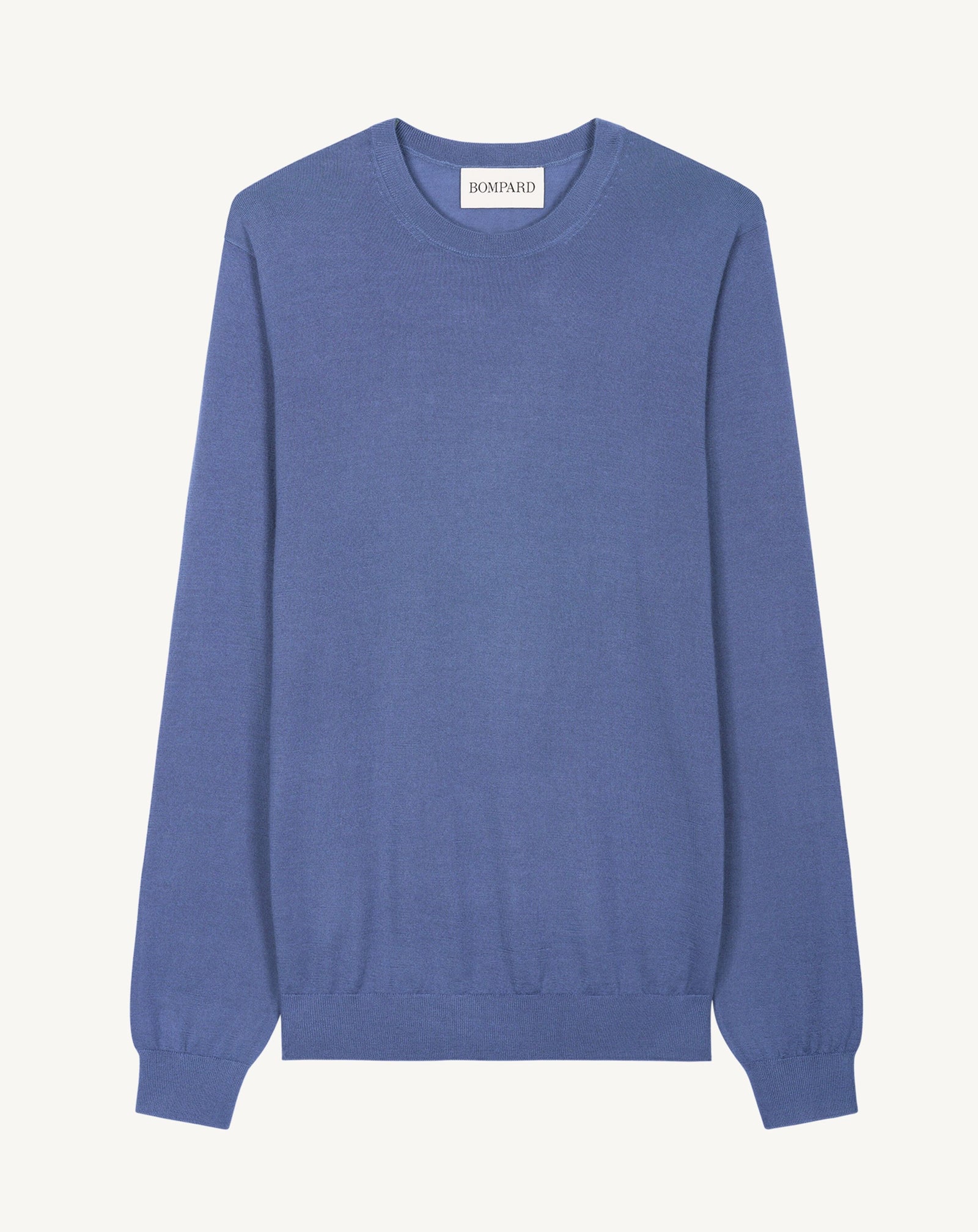 Pull col rond ultrafin-BLEU ATLAS-100% cachemire